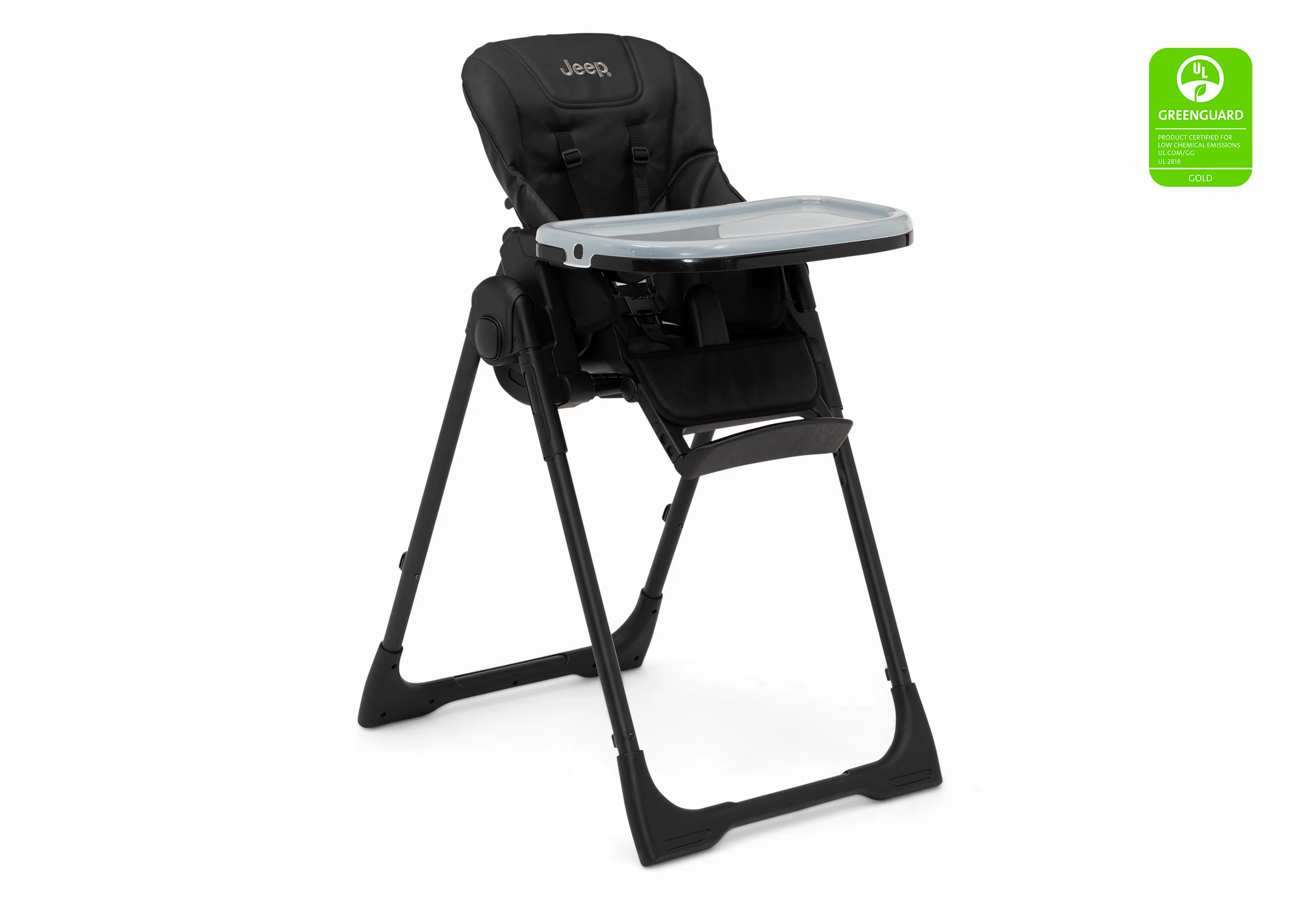 Jeep Classic Black Convertible 2-in-1 High Chair for Babies and Toddlers with Adjustable Height, Recline & Footrest - Image 4