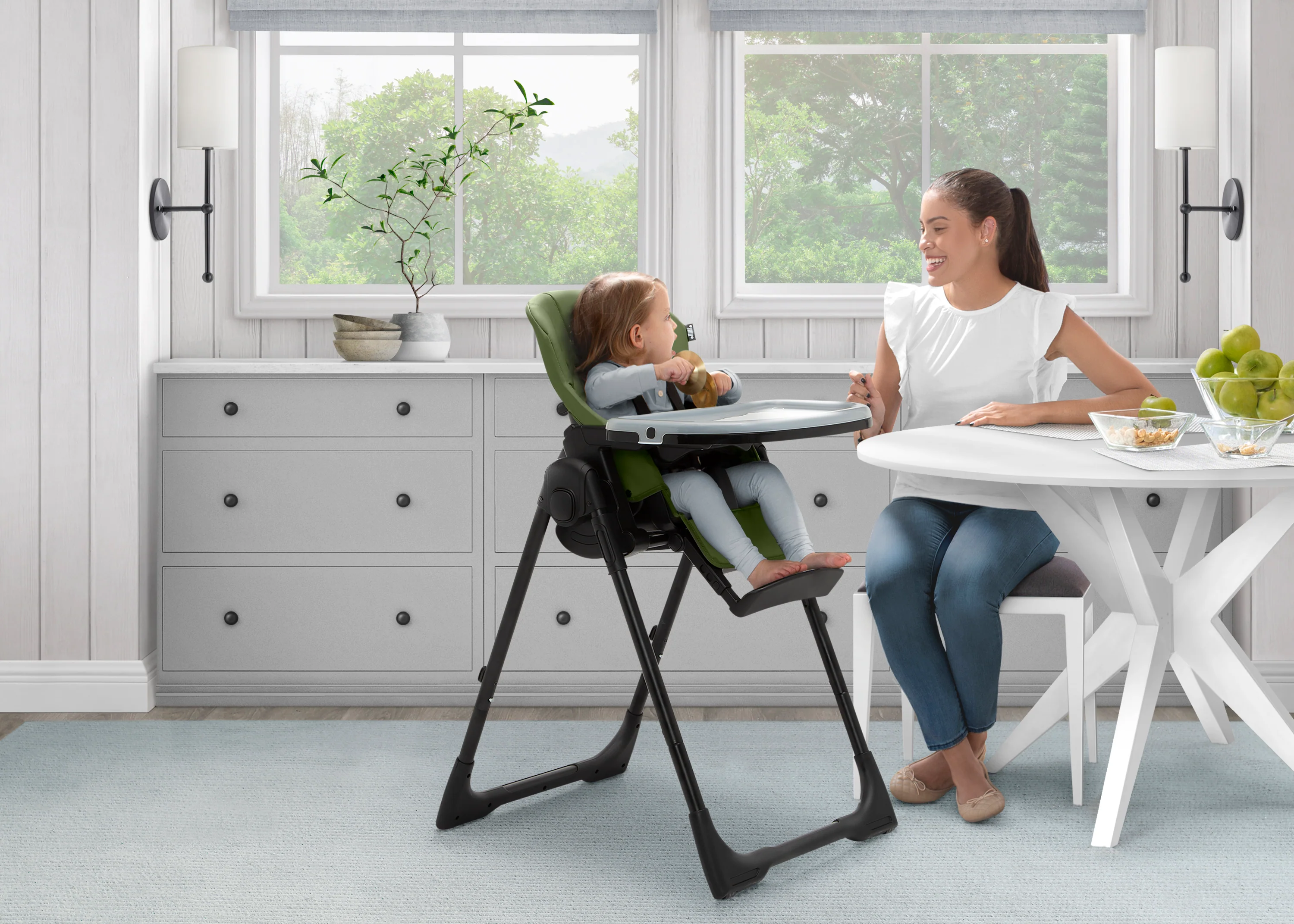 Jeep Classic Black Convertible 2-in-1 High Chair for Babies and Toddlers with Adjustable Height, Recline & Footrest - Image 9