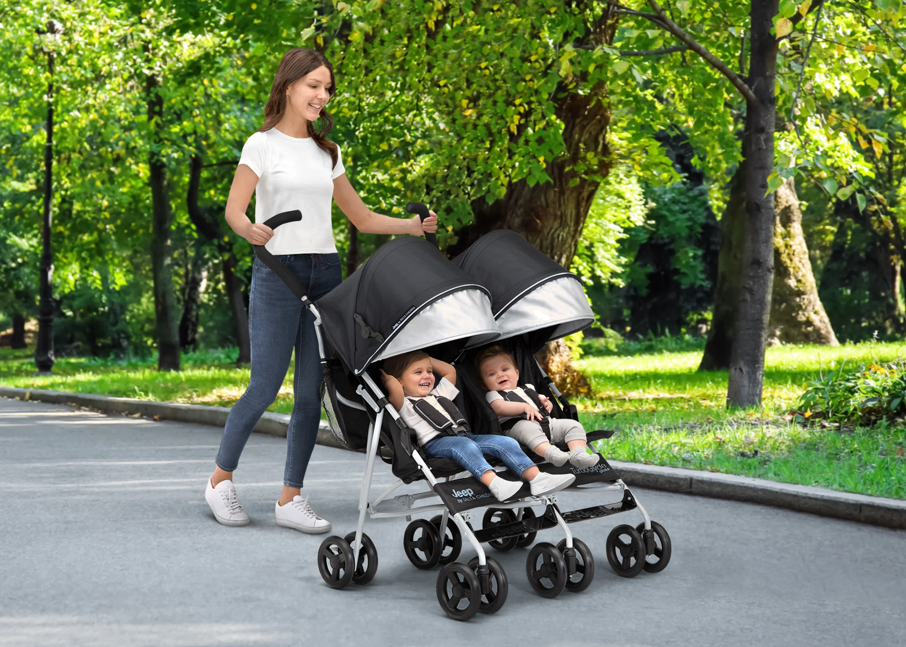 Jeep TurboGlyde Plus Side by Side Double Stroller