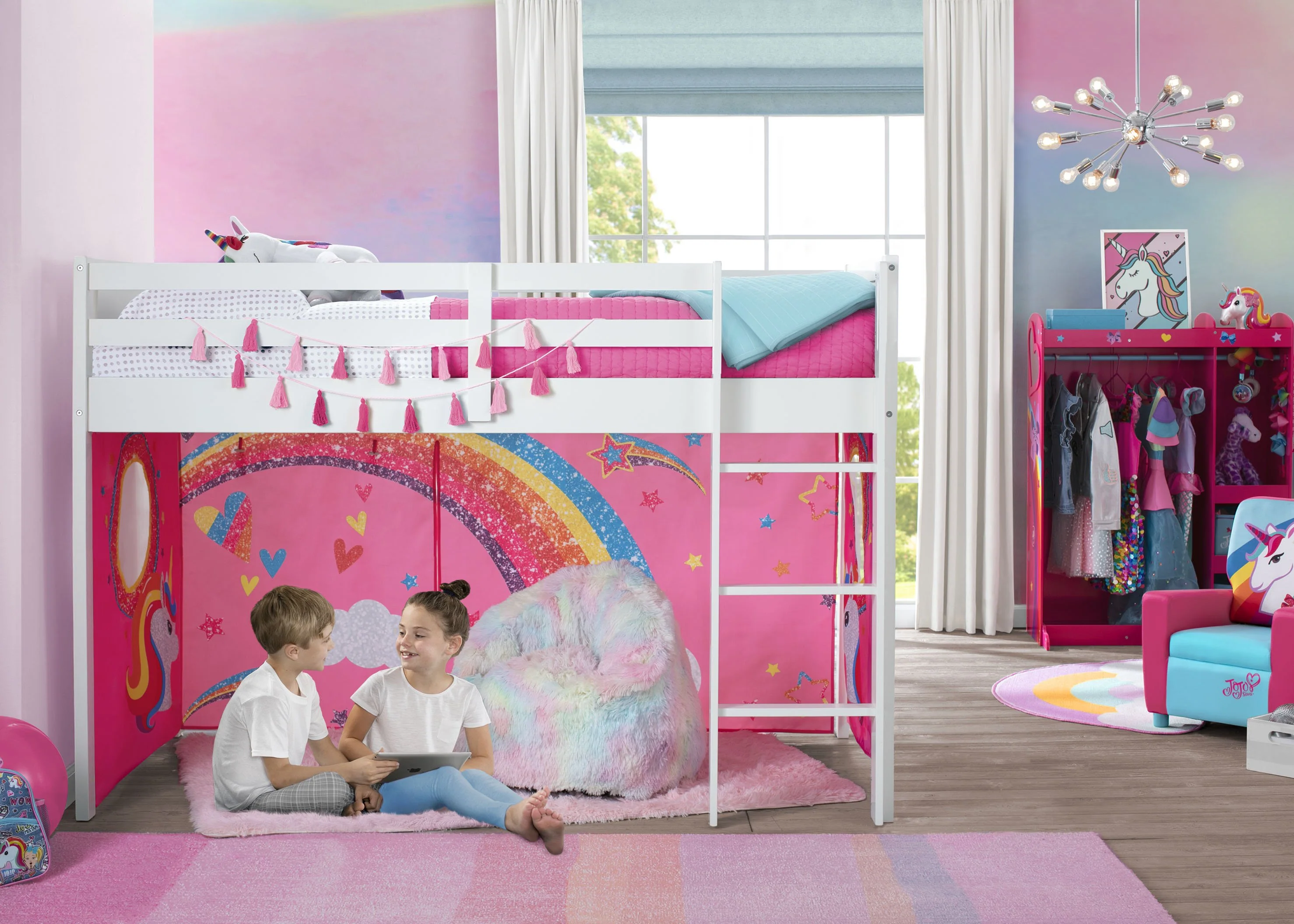JoJo Siwa Loft Bed Tent - Curtain Set for Twin Loft Bed (Bed Sold Separately) - Image 2
