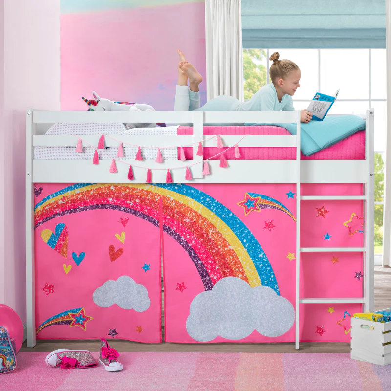 JoJo Siwa Loft Bed Tent - Curtain Set for Twin Loft Bed (Bed Sold Separately) - Image 6