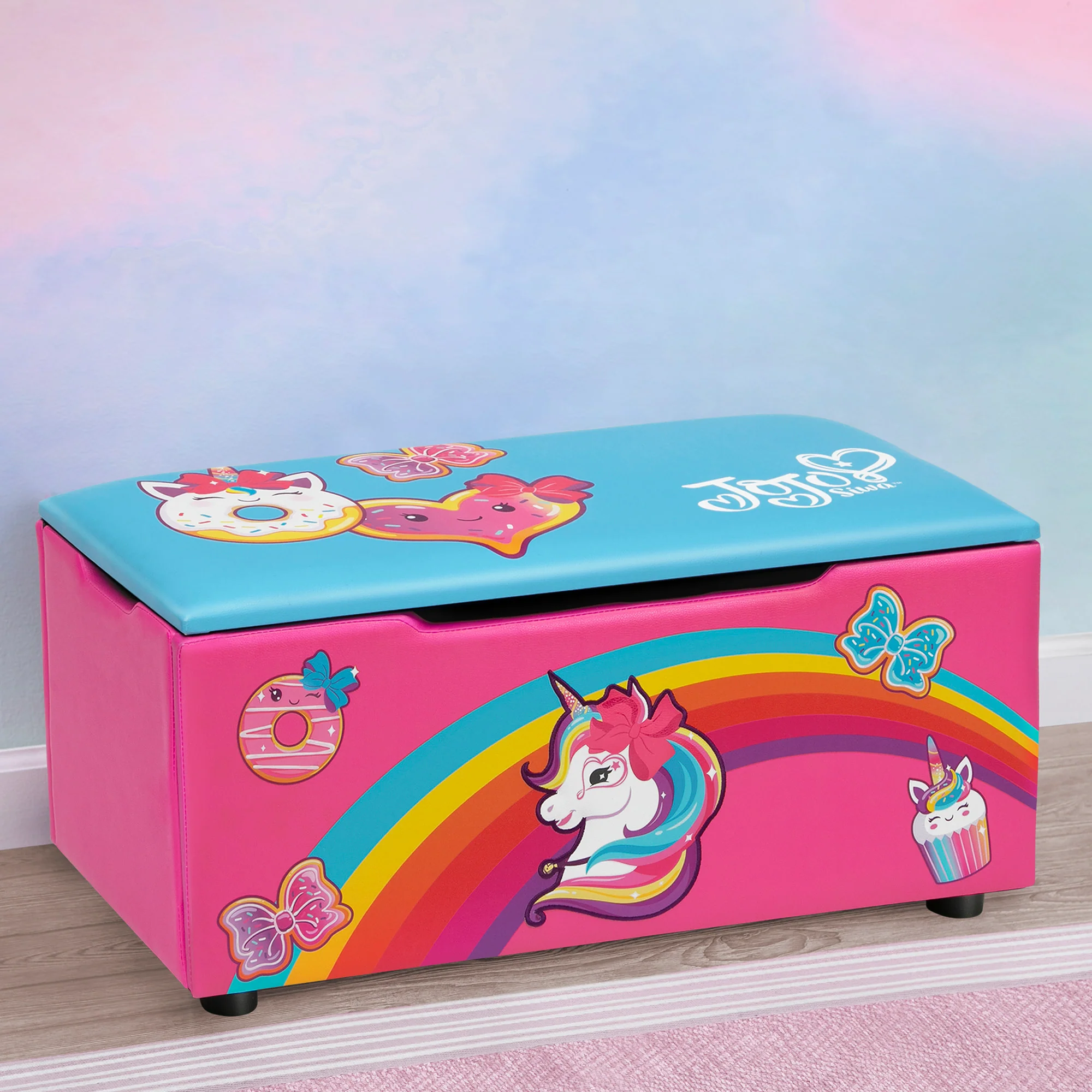 JoJo Siwa Upholstered Storage Bench for Kids - Image 4