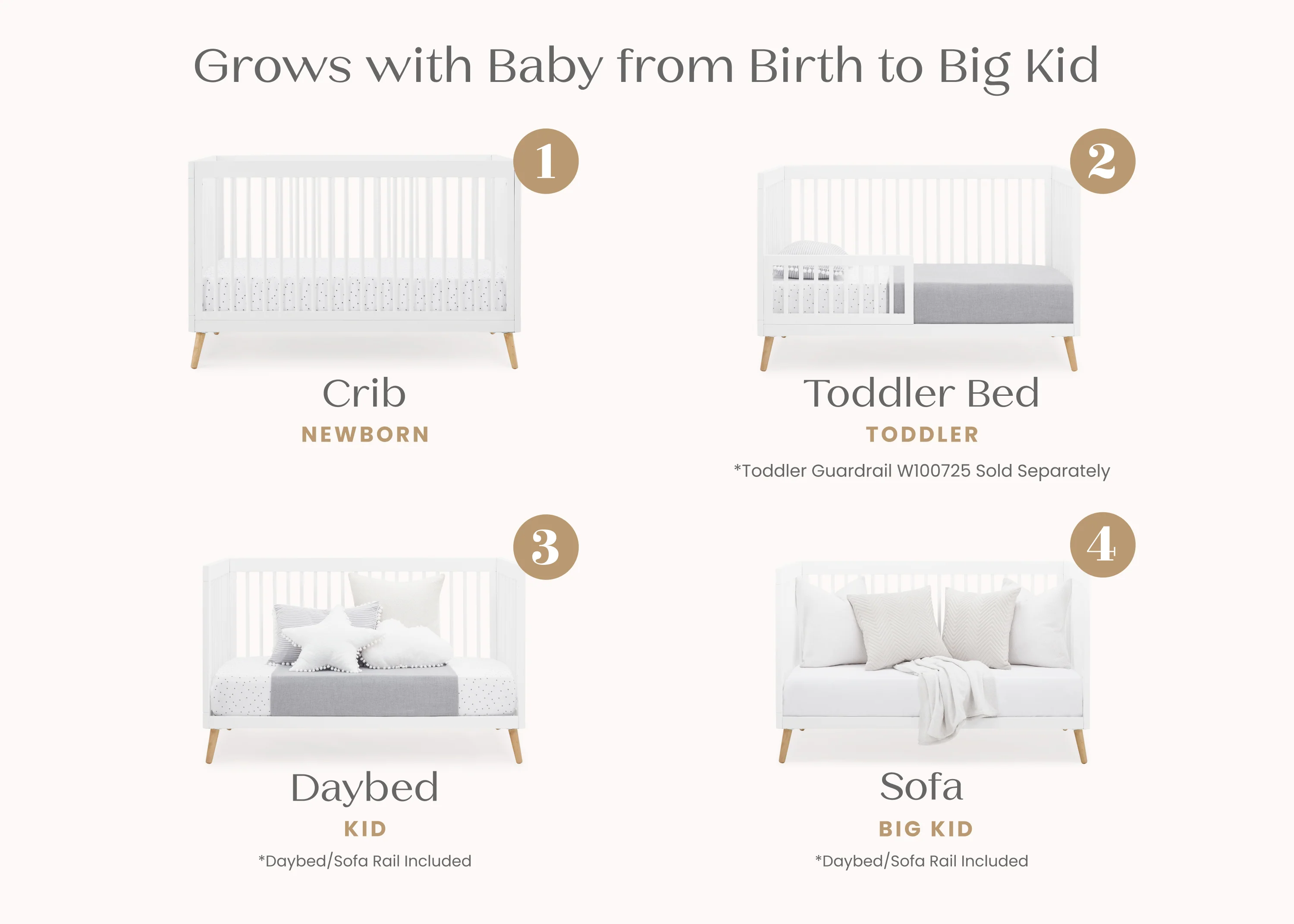 Jordan 4-in-1 Convertible Crib - Image 21