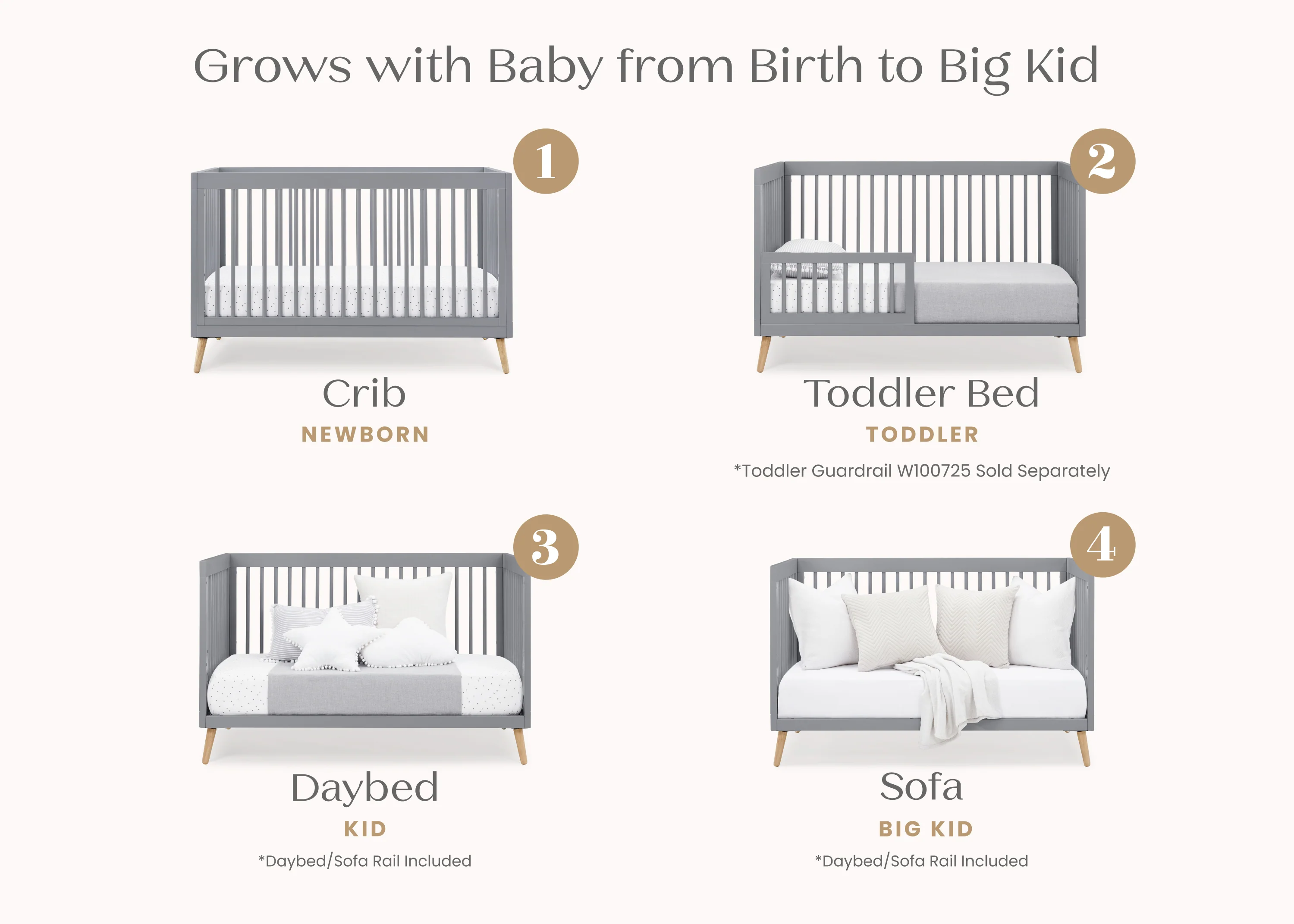 Jordan 4-in-1 Convertible Crib - Image 38