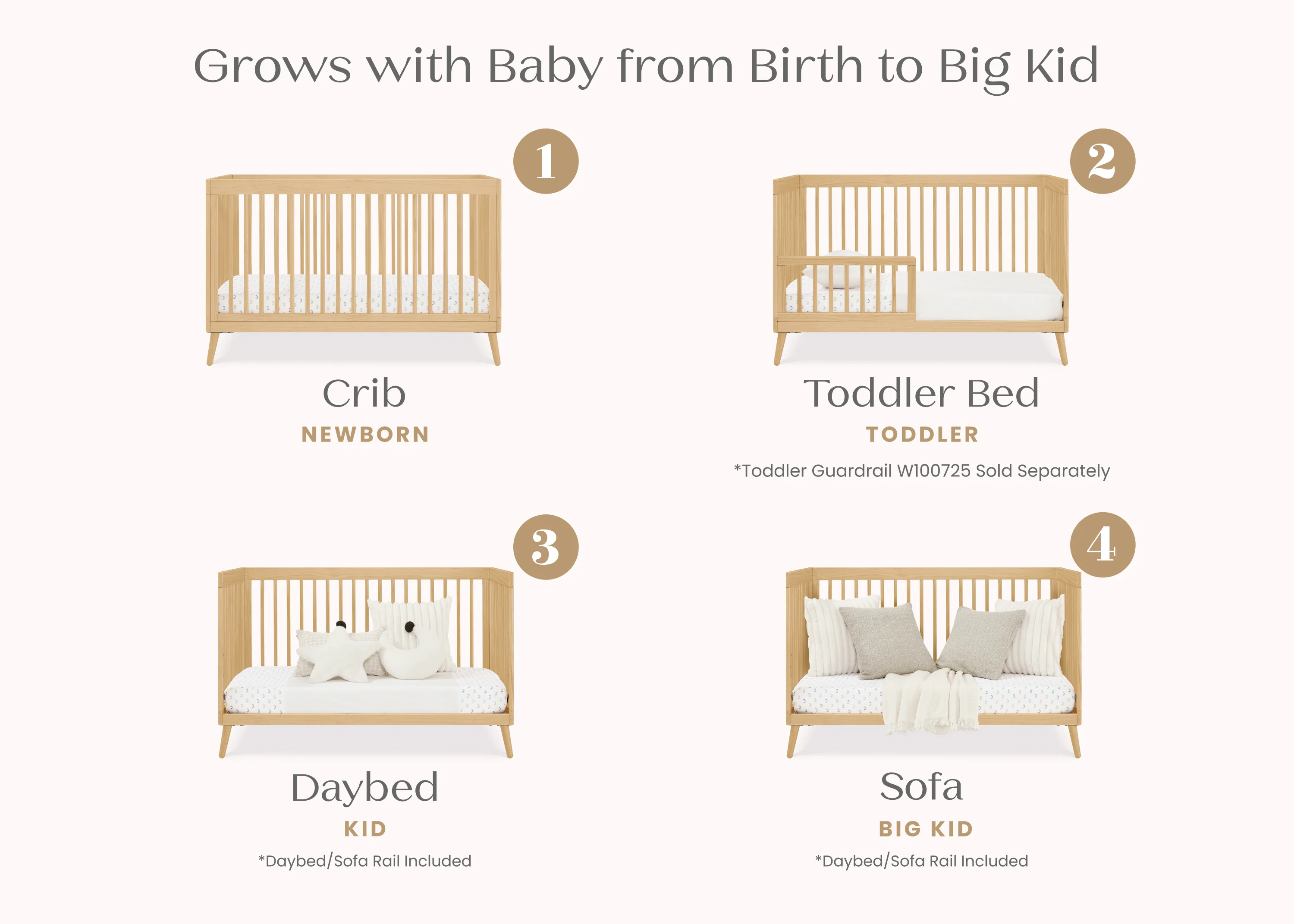 Jordan 4-in-1 Convertible Crib - Image 54