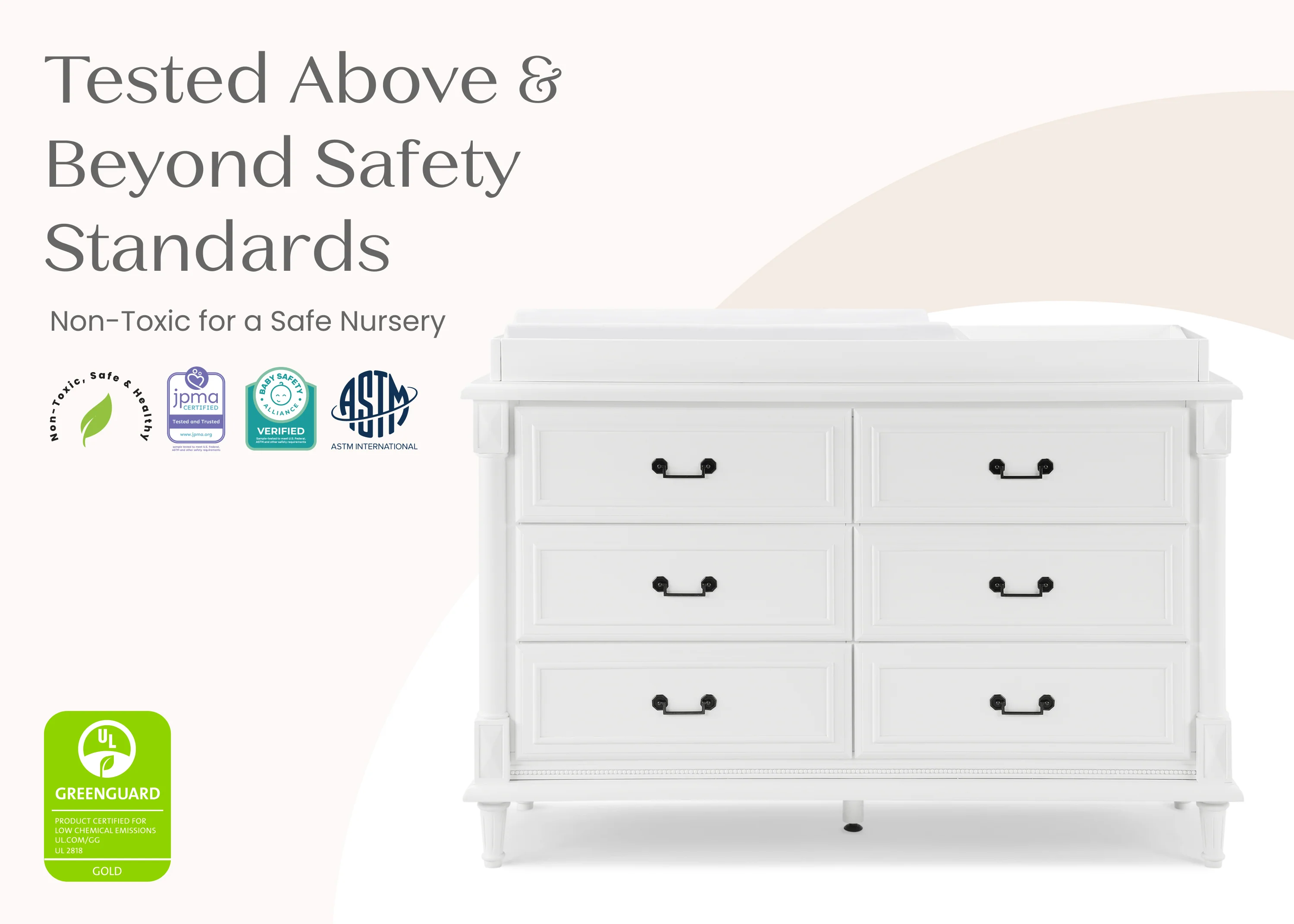Juliette 6 Drawer Dresser with Changing Top and Interlocking Drawers - Image 9