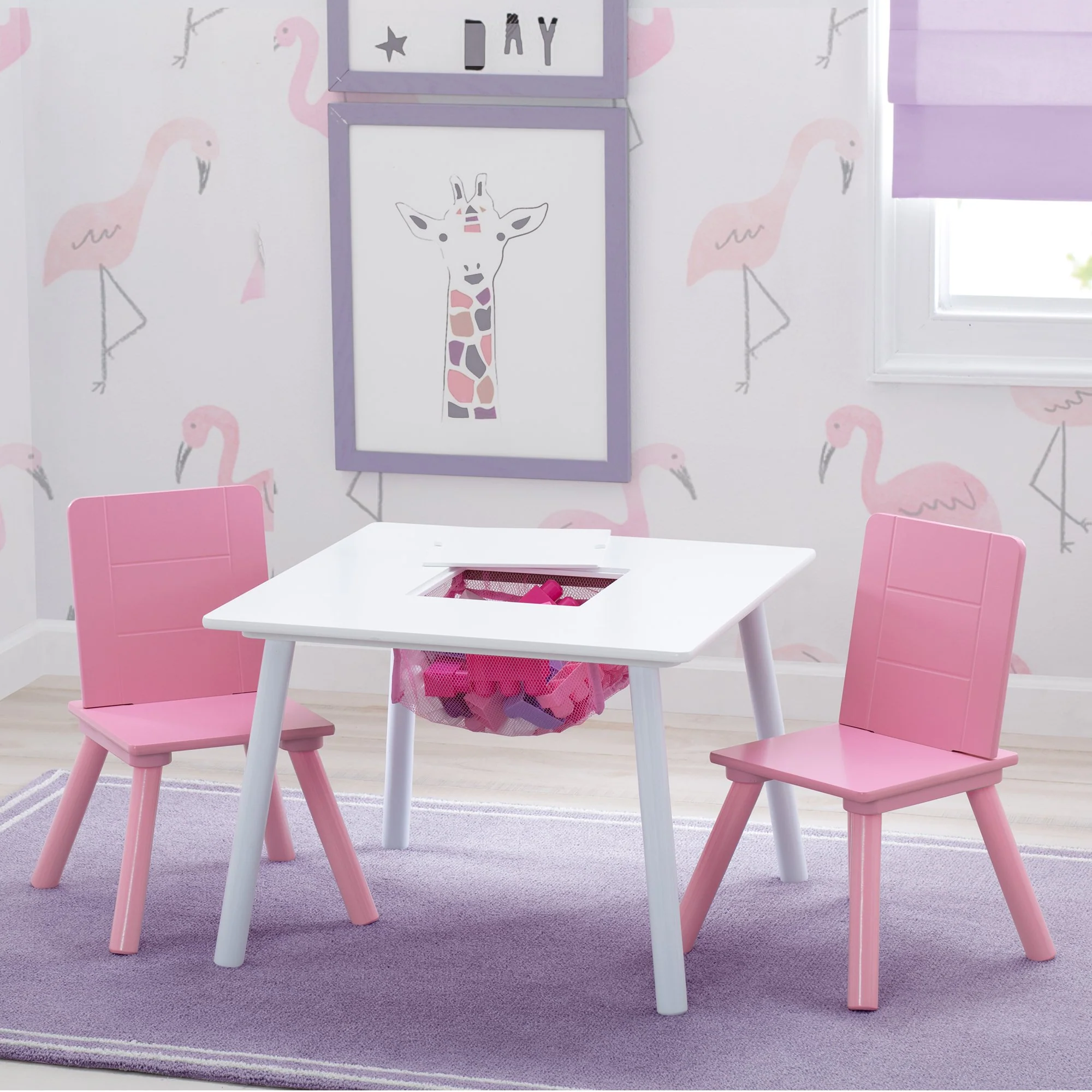 Kids Table and Chair Set with Storage (2 Chairs Included) - Image 7