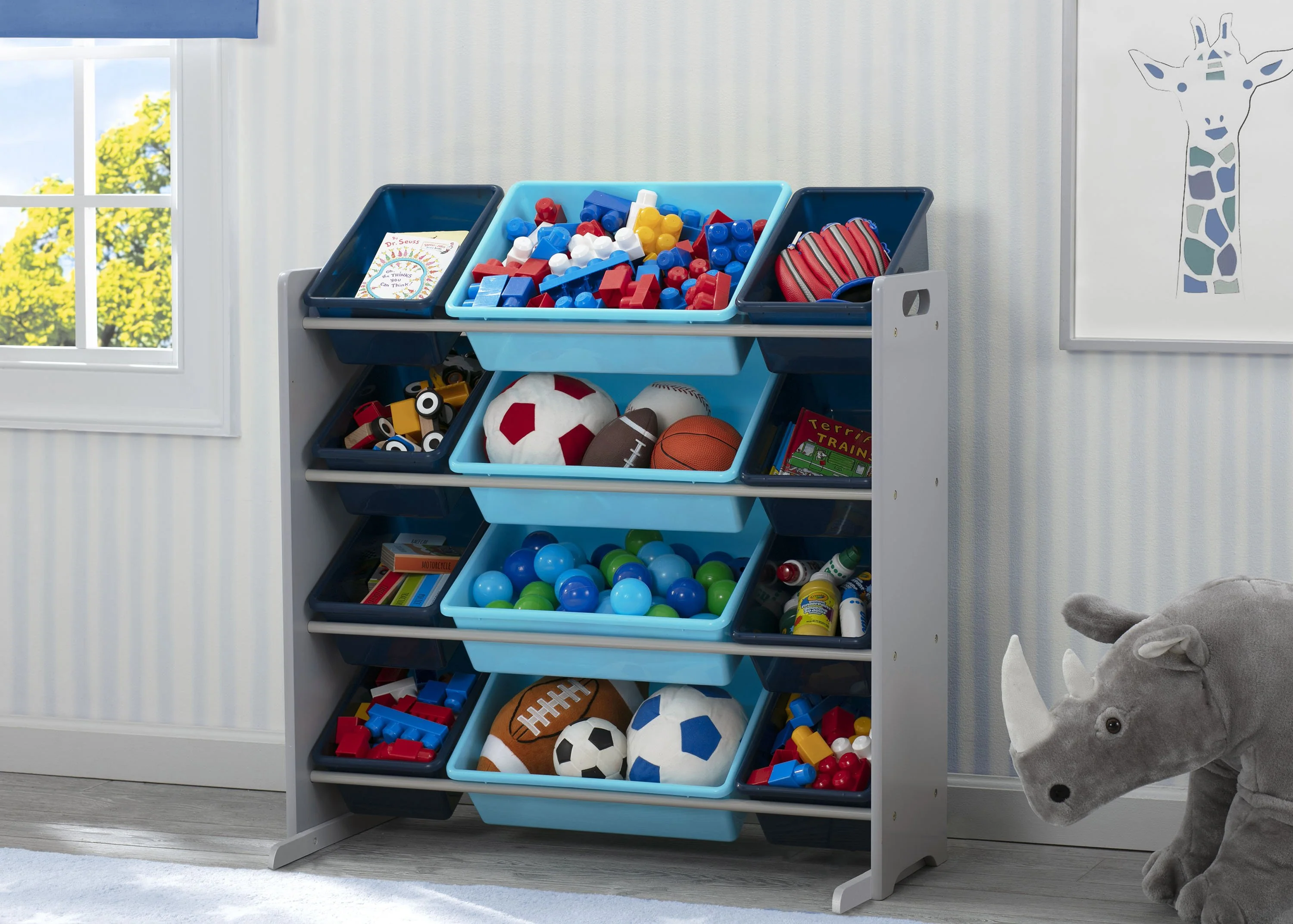 Kids Toy Storage Organizer with 12 Plastic Bins - Image 11