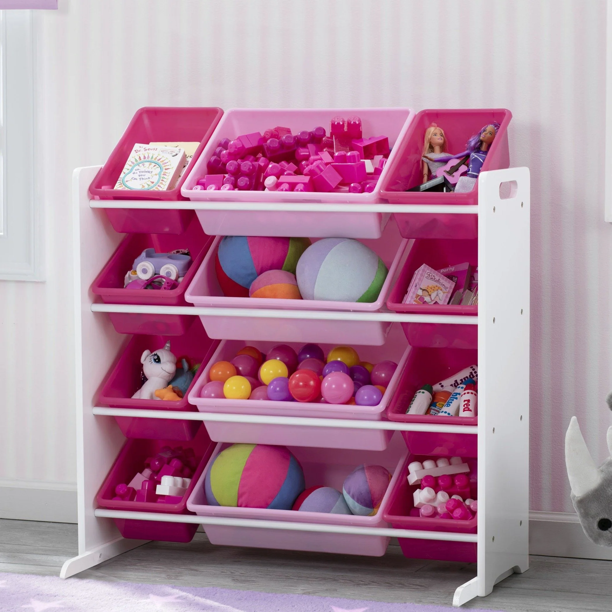 Kids Toy Storage Organizer with 12 Plastic Bins - Image 16