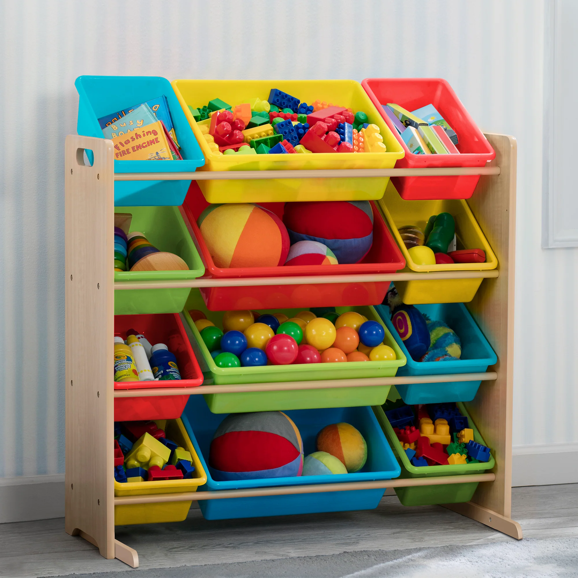 Kids Toy Storage Organizer with 12 Plastic Bins - Image 19