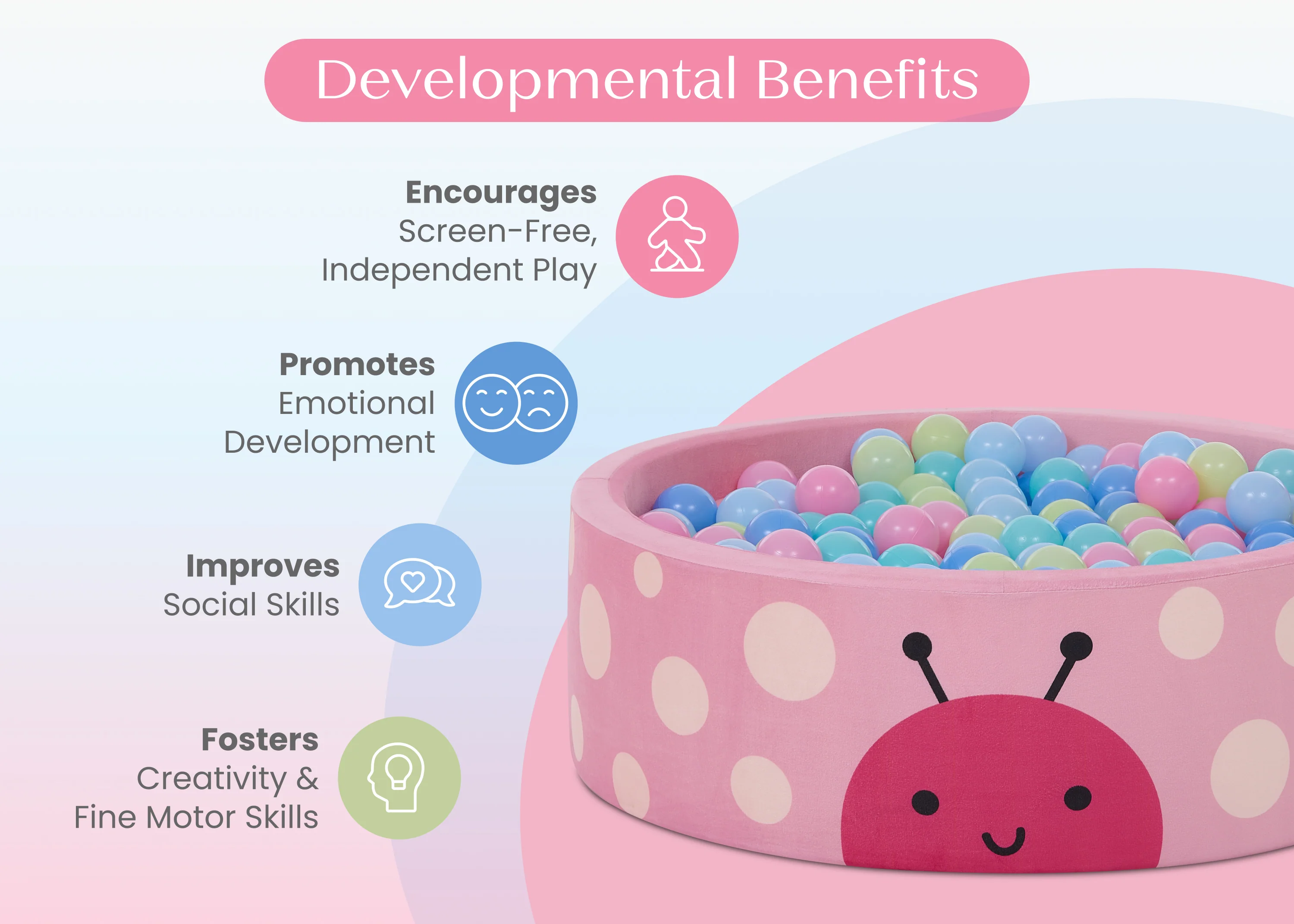 Ladybug Soft Ball Pit with 50 Play Balls - Image 3