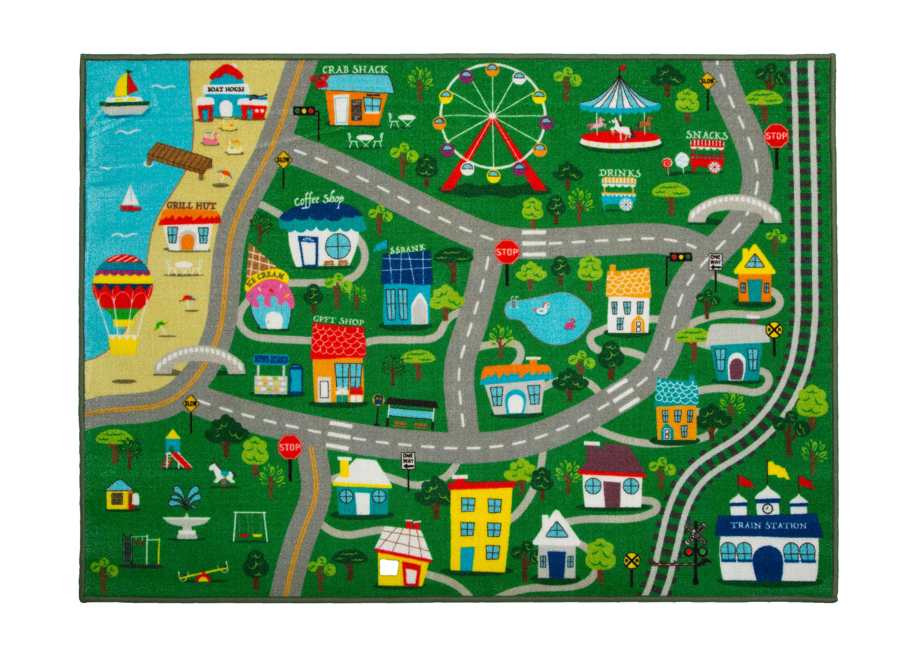 Large Road Map Activity Rug for Girls and Boys - 54-inch L x 39-inch W - Image 15