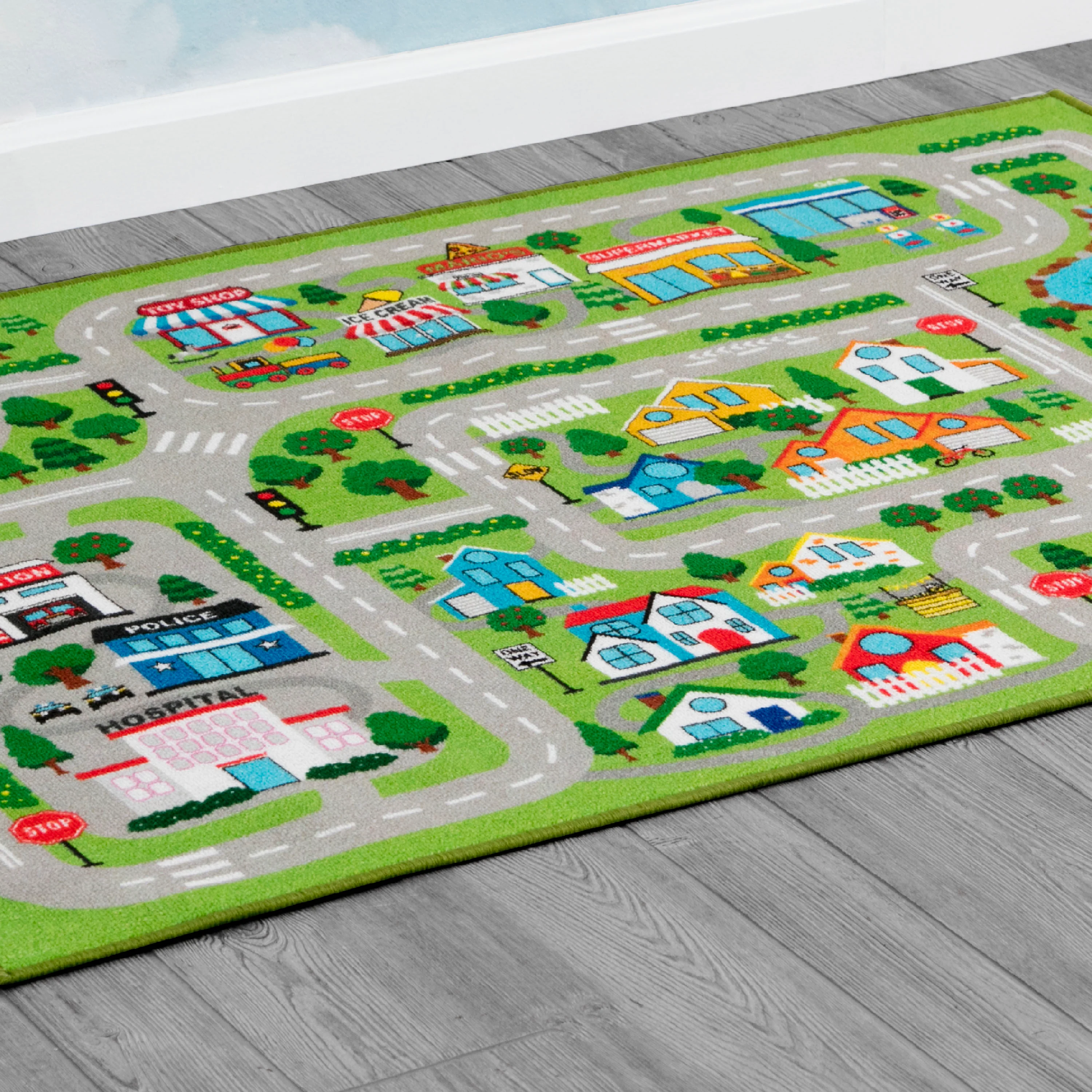 Large Road Map Activity Rug for Girls and Boys - 54-inch L x 39-inch W - Image 5
