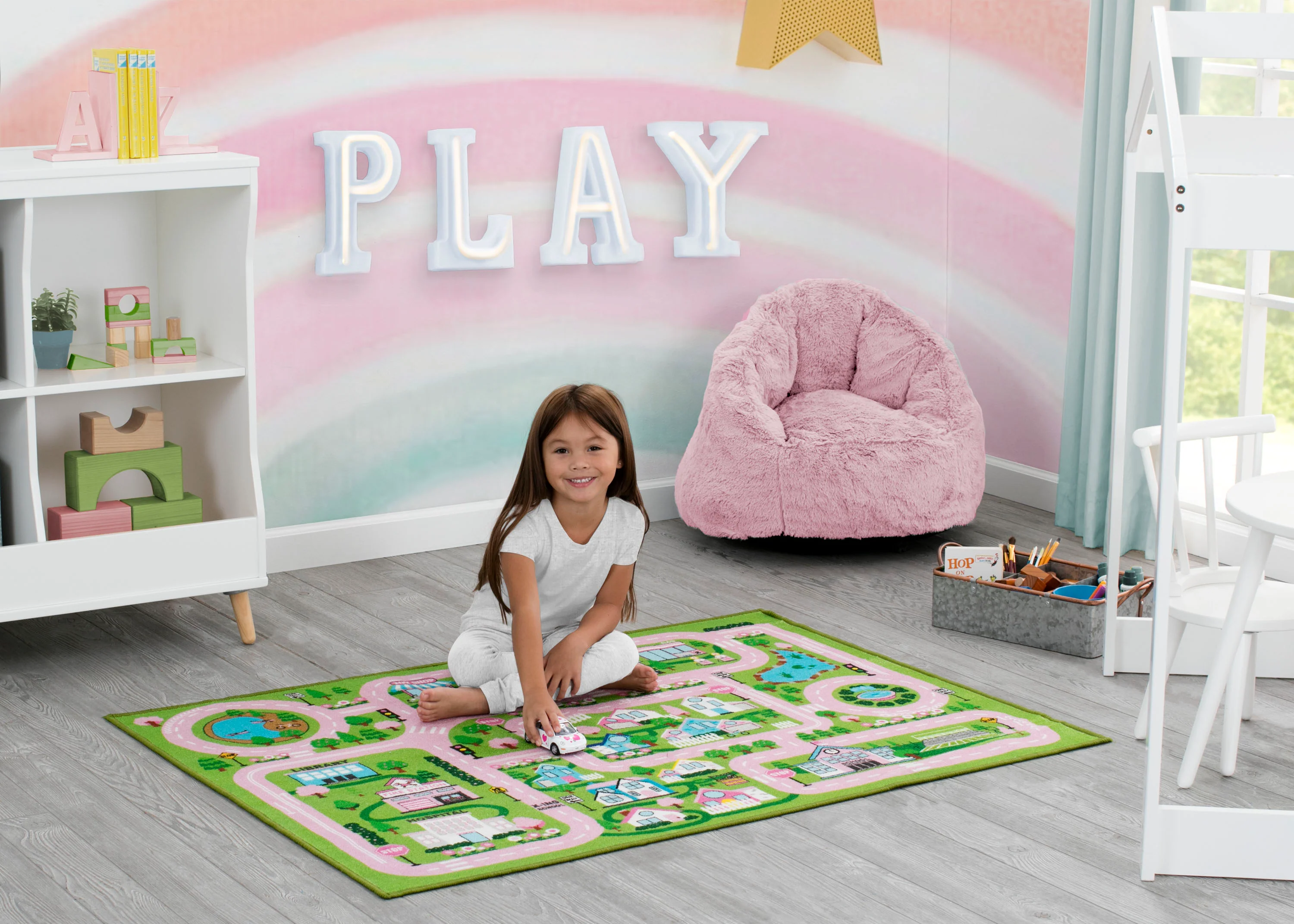Large Road Map Activity Rug for Girls and Boys - 54-inch L x 39-inch W - Image 6