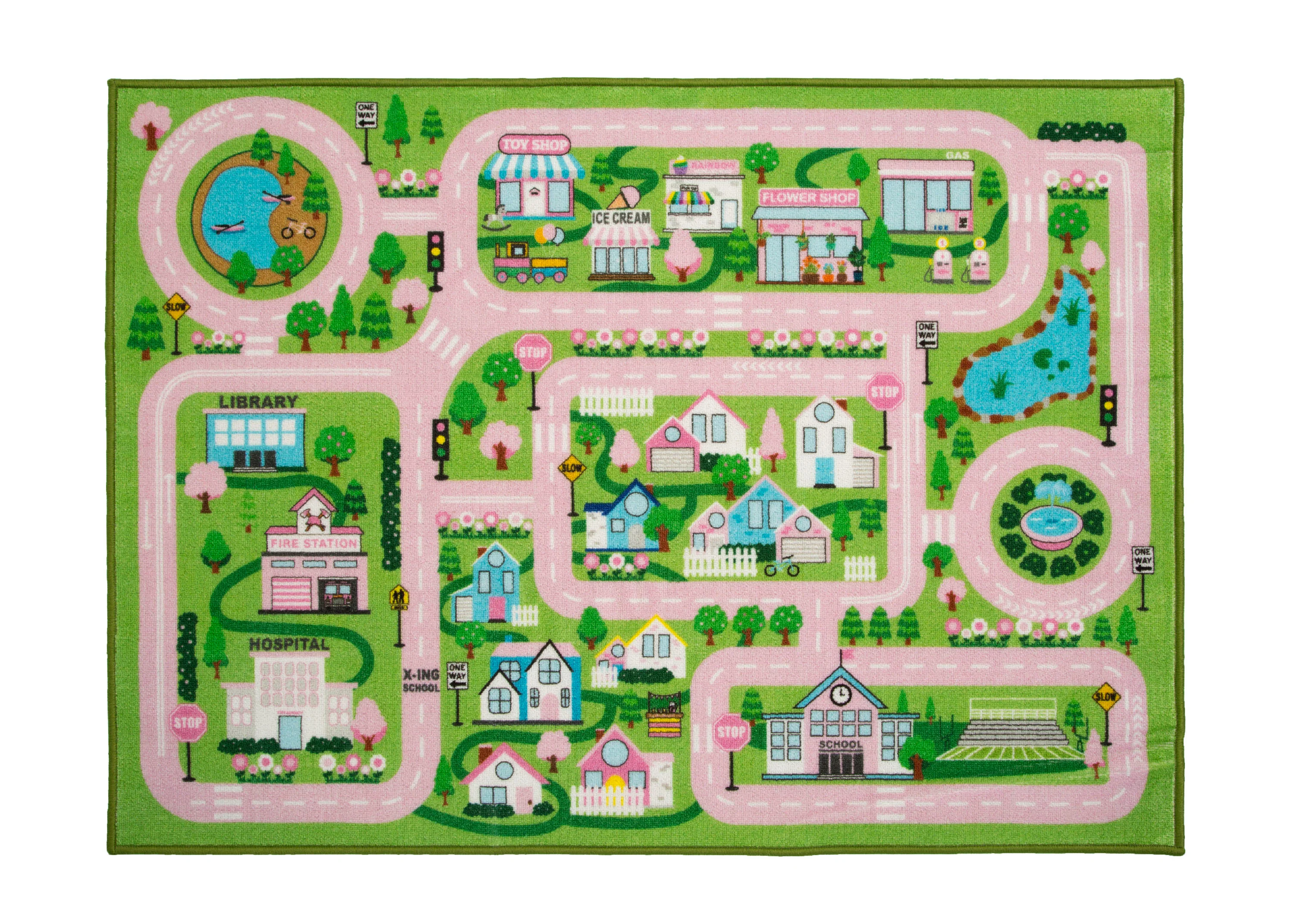 Large Road Map Activity Rug for Girls and Boys - 54-inch L x 39-inch W - Image 7