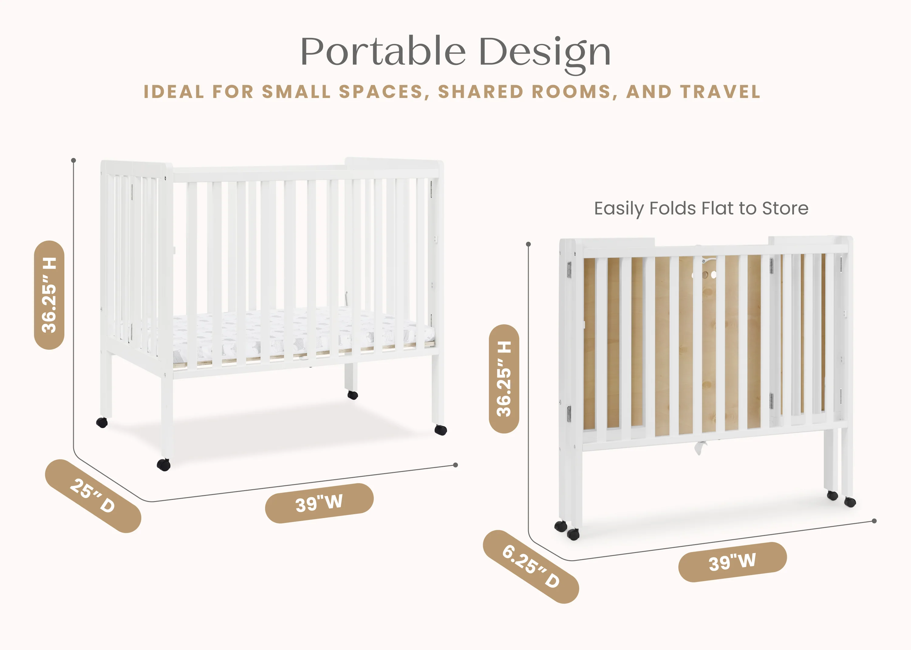 Lee Portable Folding Mini Crib with 1.5-Inch Mattress - Image 20