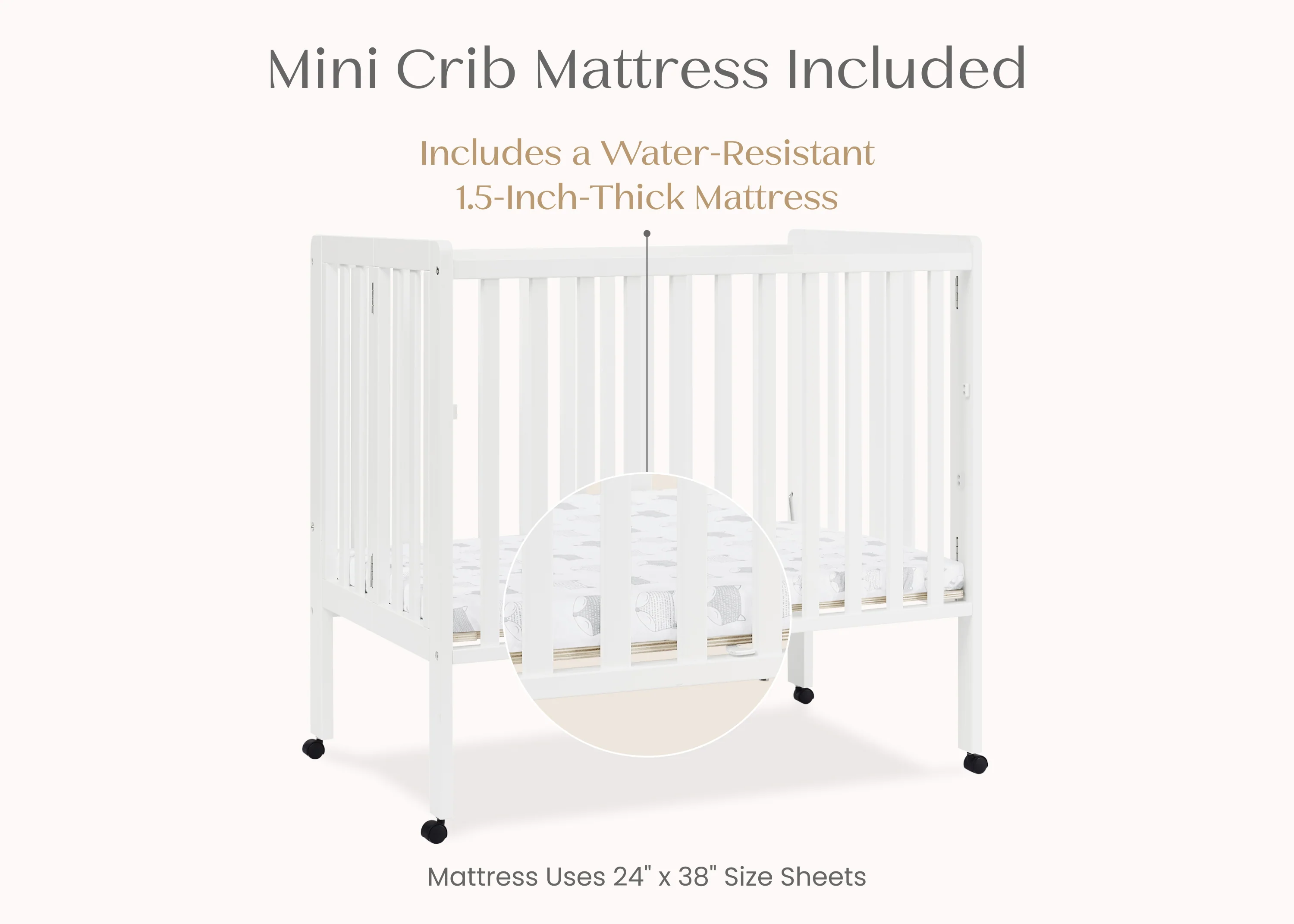 Lee Portable Folding Mini Crib with 1.5-Inch Mattress - Image 21