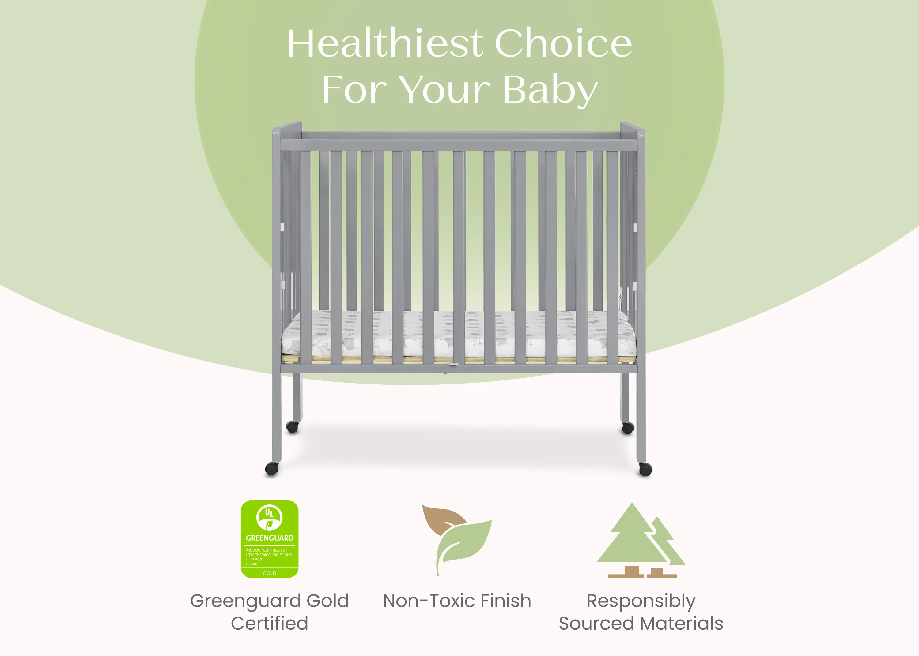 Lee Portable Folding Mini Crib with 1.5-Inch Mattress - Image 3