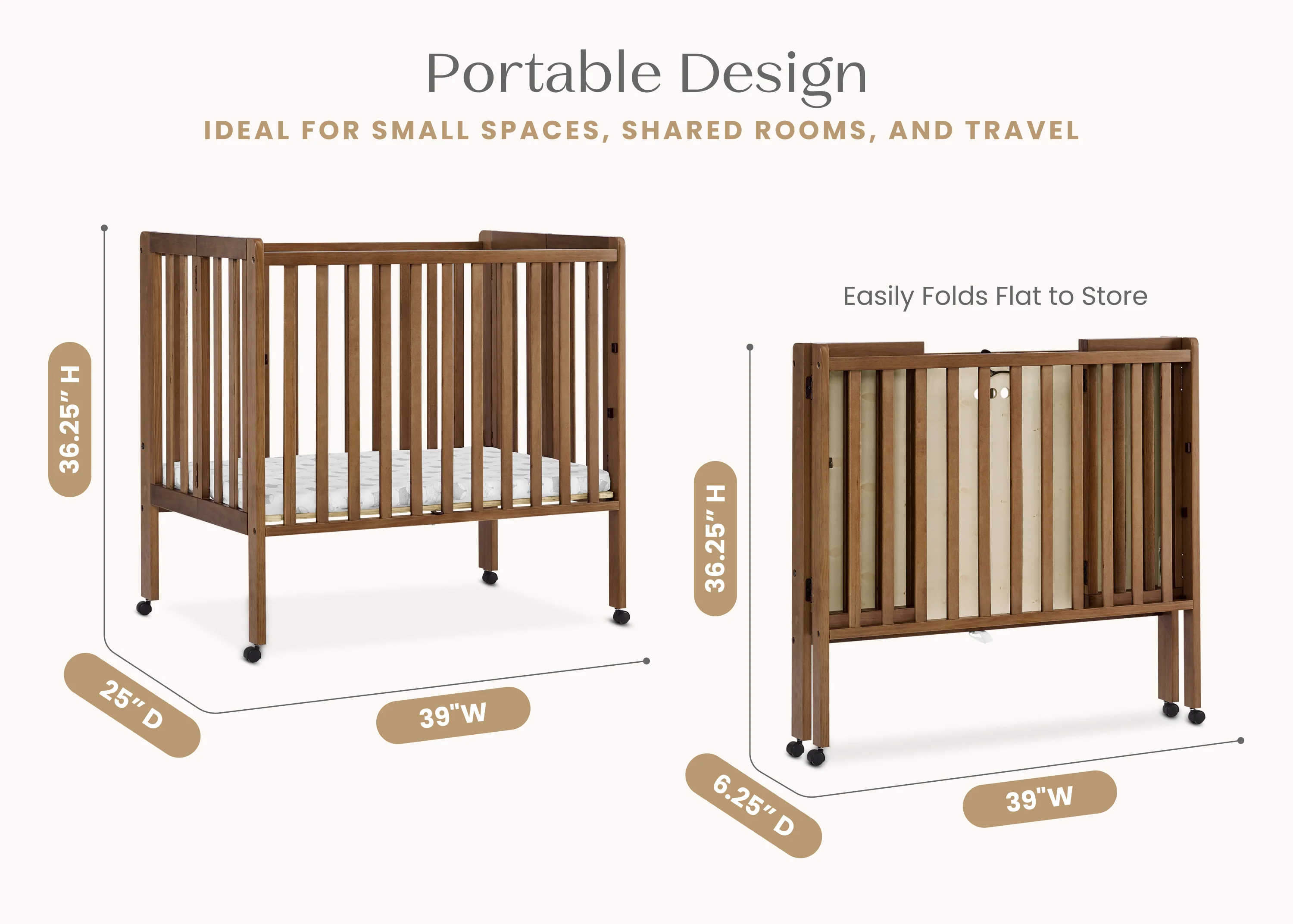 Lee Portable Folding Mini Crib with 1.5-Inch Mattress - Image 35