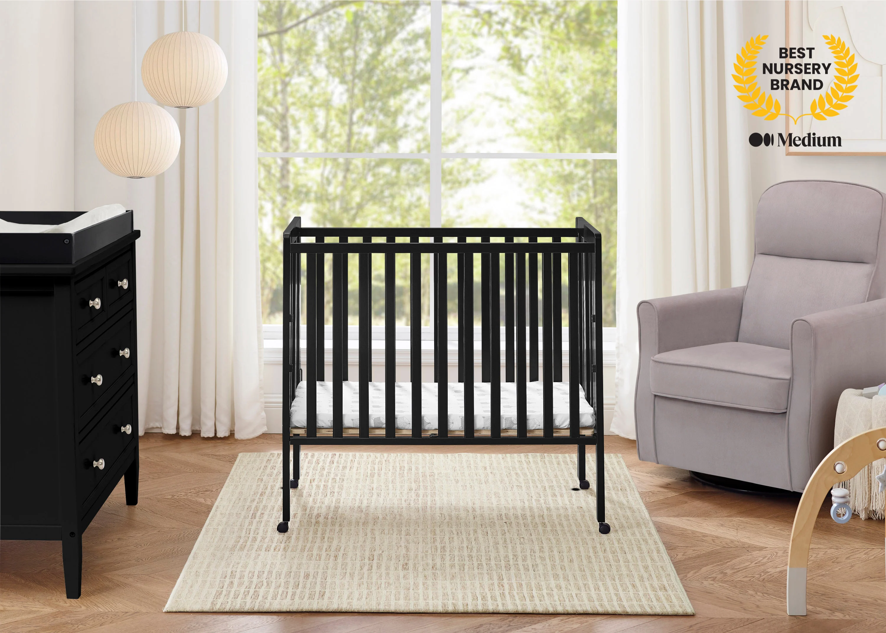 Lee Portable Folding Mini Crib with 1.5-Inch Mattress - Image 47