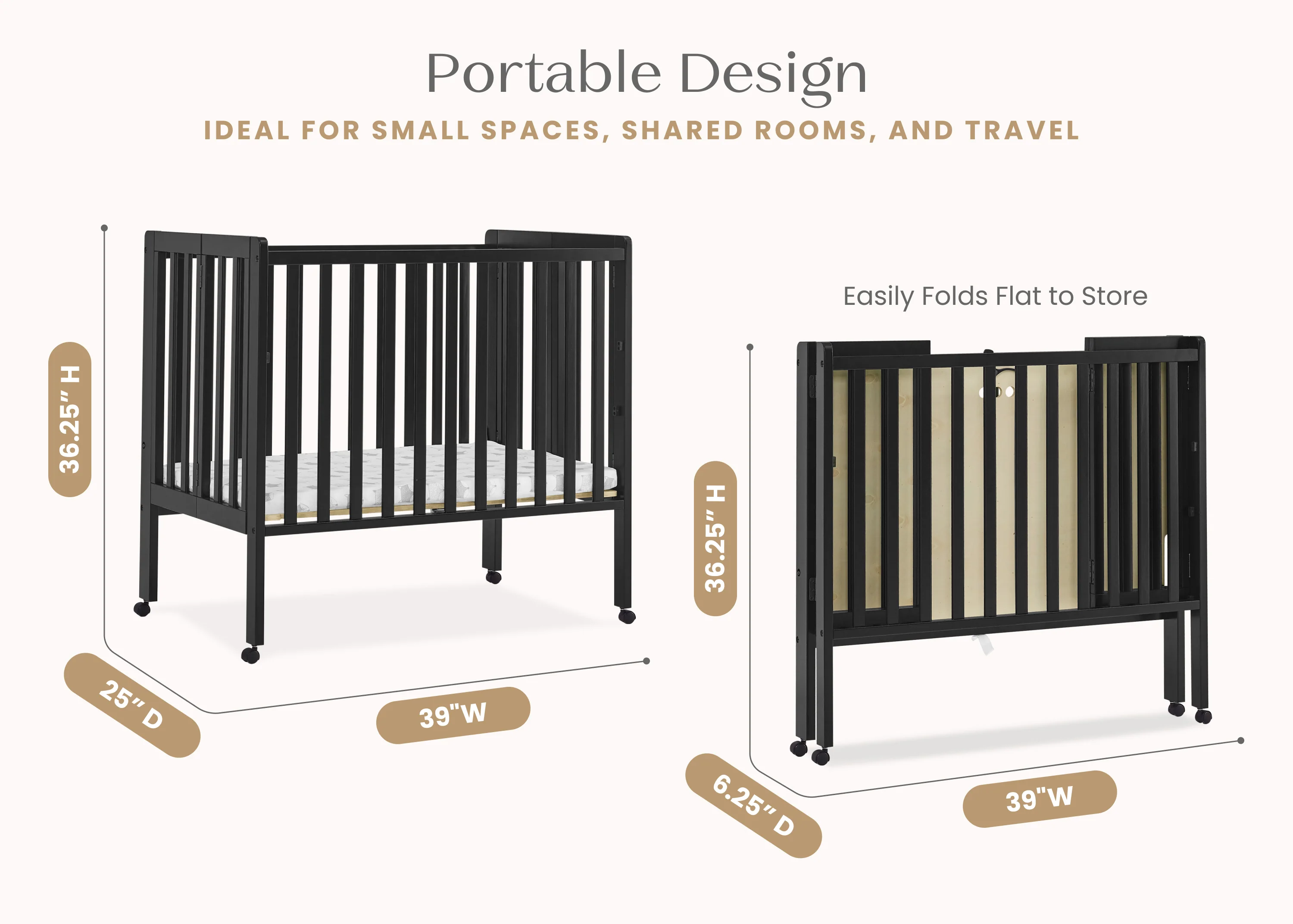 Lee Portable Folding Mini Crib with 1.5-Inch Mattress - Image 50