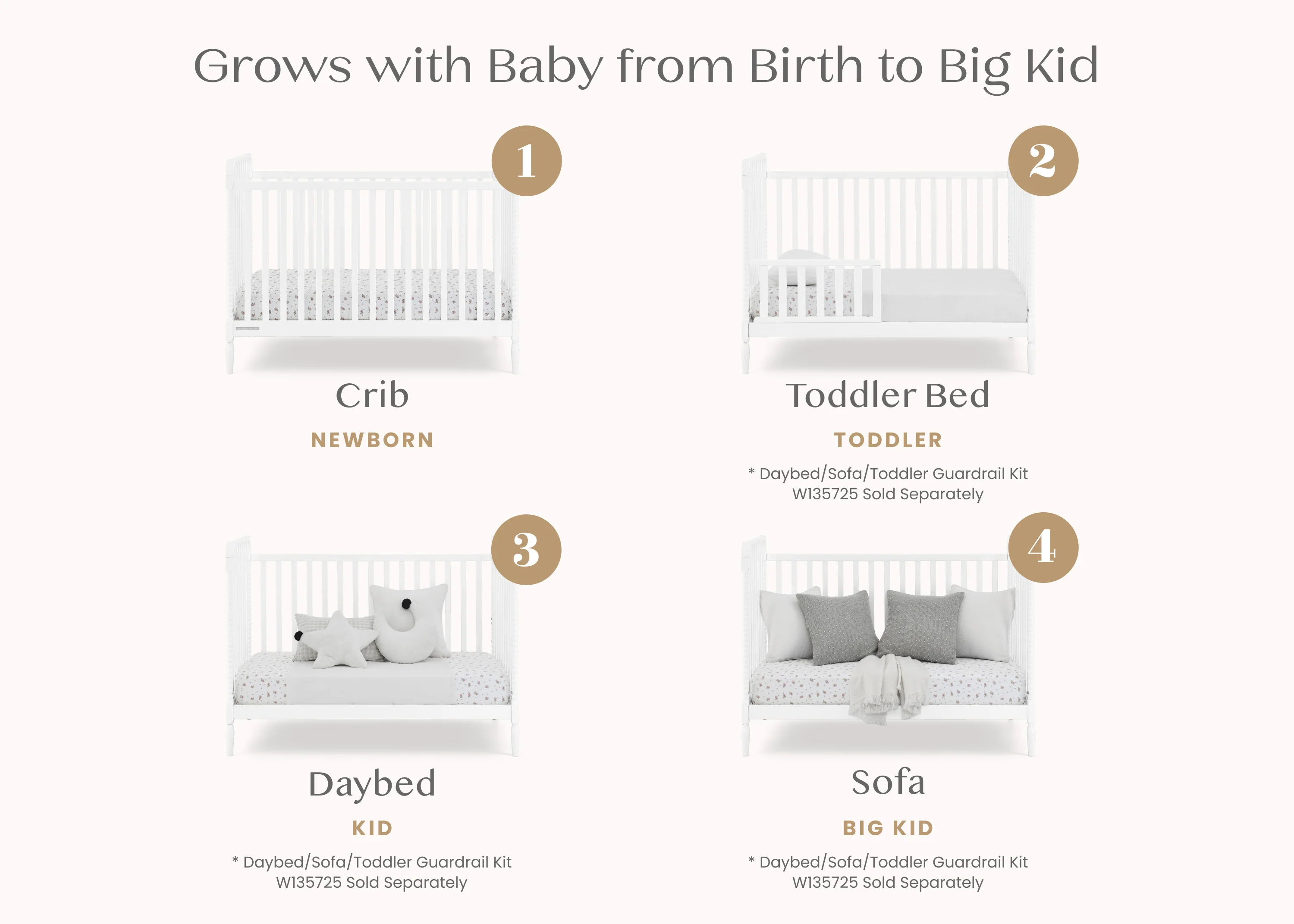Lily 4-in-1 Convertible Crib - Image 3