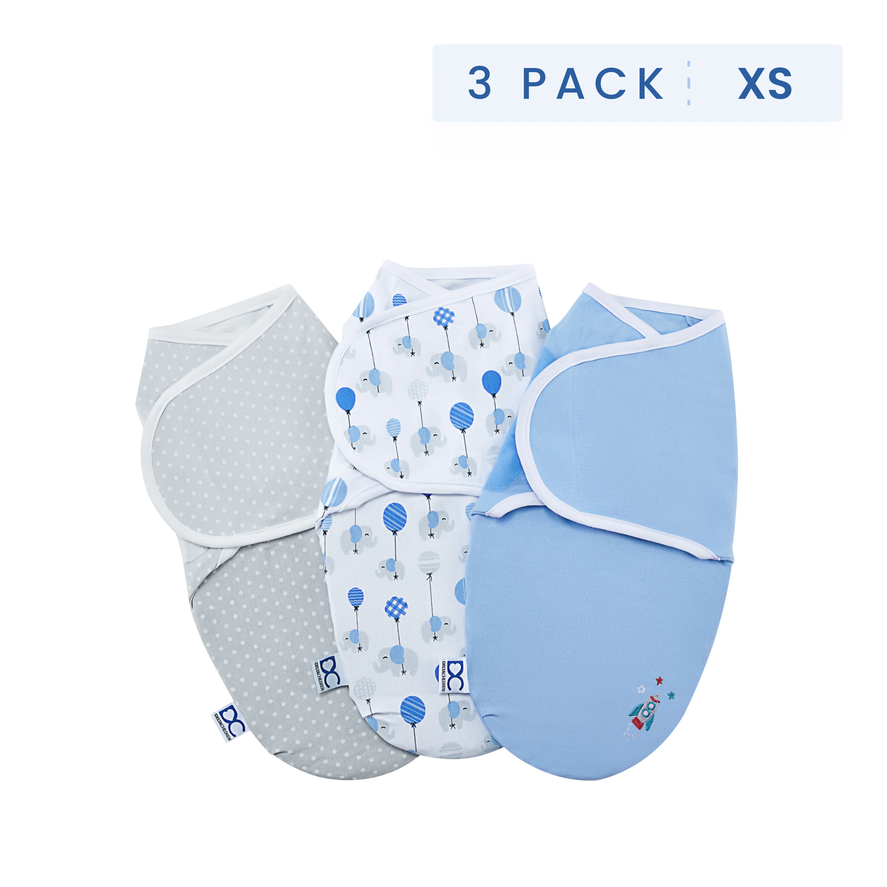 Little Lambs Adjustable Swaddle Wrap - Size Extra Small, Fits Babies 0-3 Months/4-7 lbs., 3-Pack - Image 8