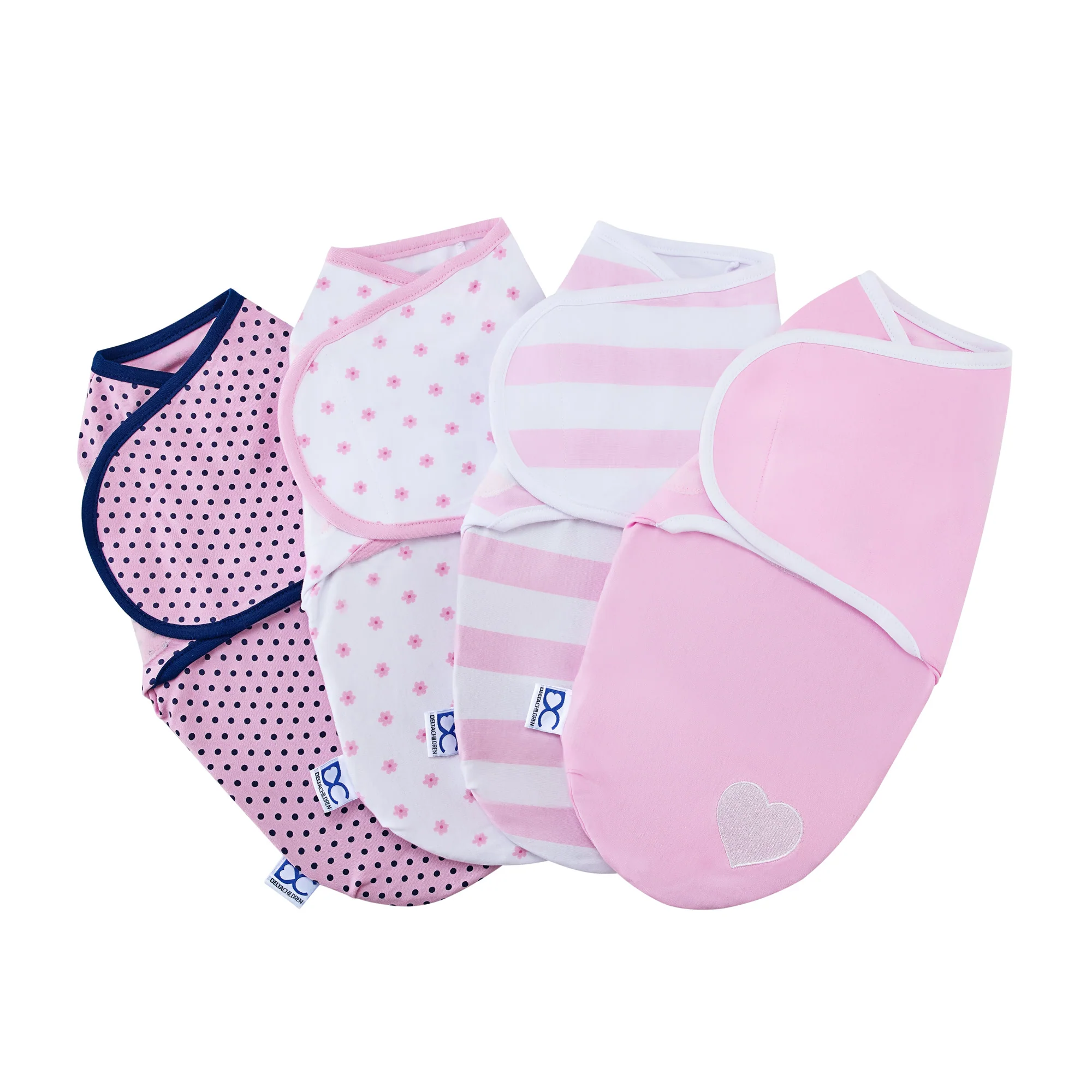 Little Lambs Adjustable Swaddle Wrap - Size Extra Small, Fits Babies 0-3 Months/4-7 lbs., 4-Pack - Image 2