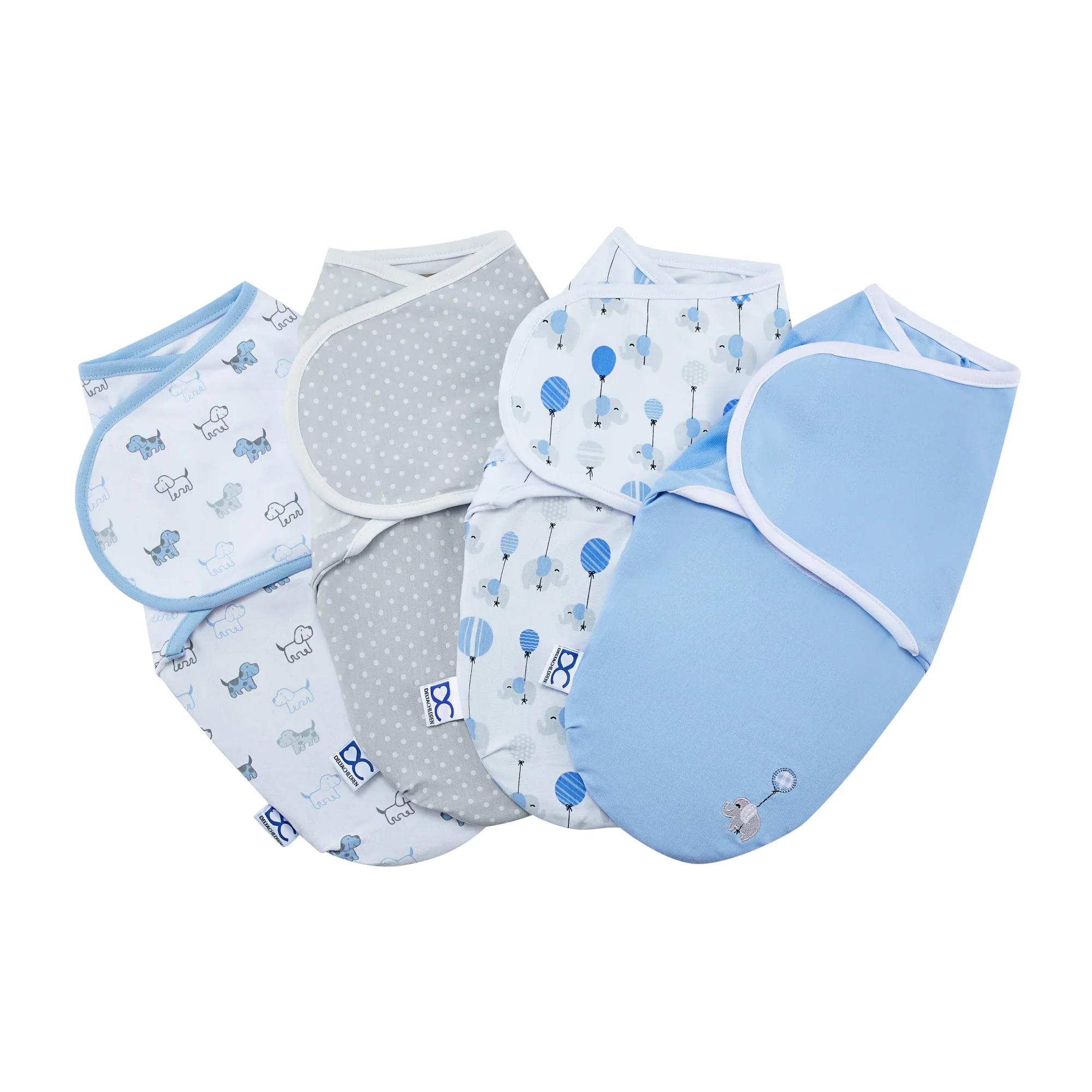 Little Lambs Adjustable Swaddle Wrap - Size Extra Small, Fits Babies 0-3 Months/4-7 lbs., 4-Pack - Image 4