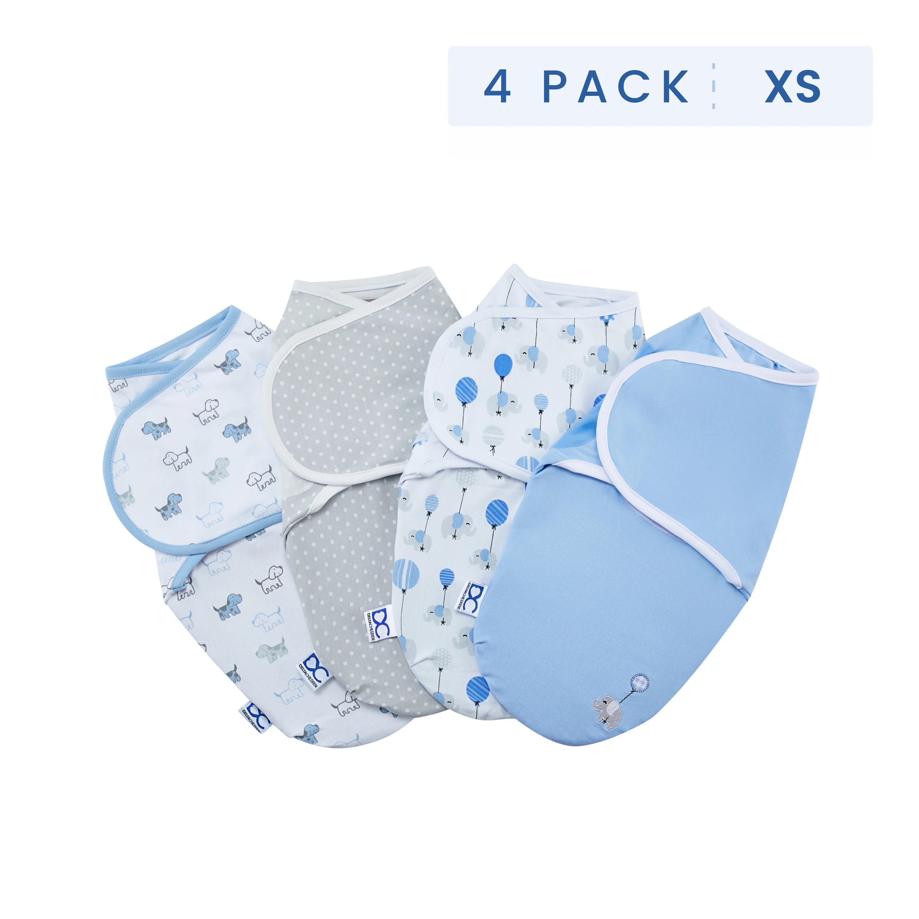 Little Lambs Adjustable Swaddle Wrap - Size Extra Small, Fits Babies 0-3 Months/4-7 lbs., 4-Pack - Image 8