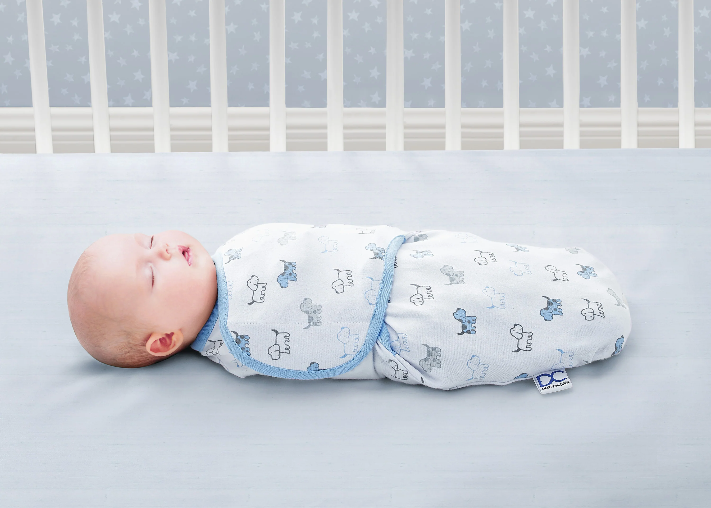 Little Lambs Adjustable Swaddle Wrap - Size Large, Fits Babies 3-6 Months/14-18 lbs. - Image 5