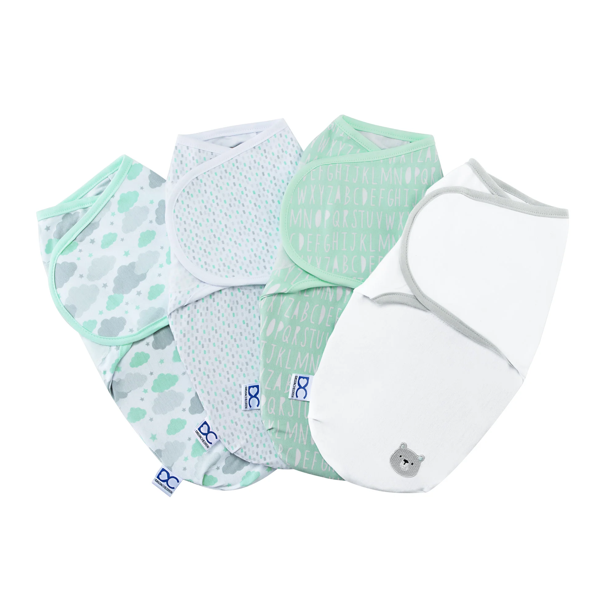 Little Lambs Adjustable Swaddle Wrap - Size Large, Fits Babies 3-6 Months/14-18 lbs., 4-Pack - Image 2
