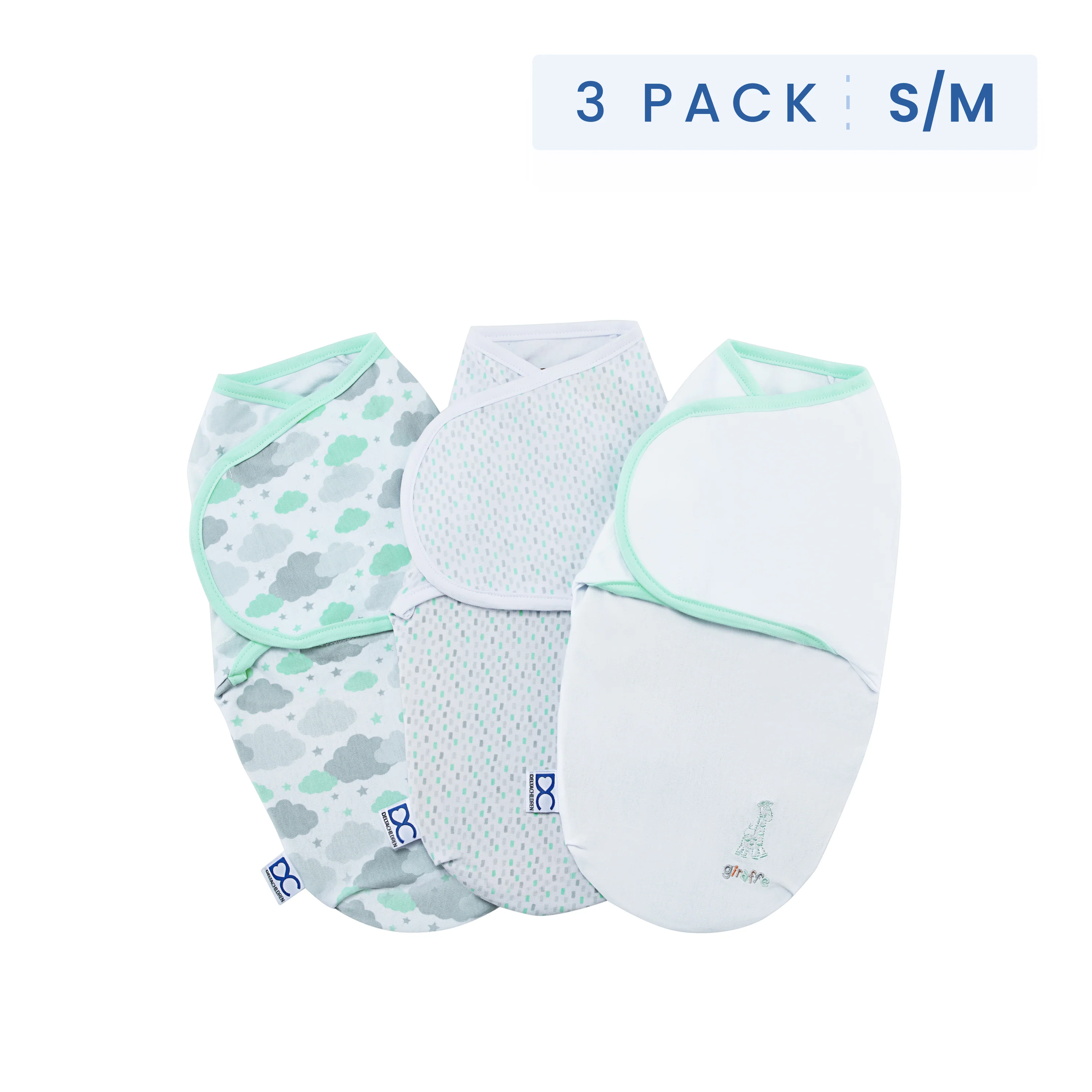 Little Lambs Adjustable Swaddle Wrap - Size Small/Medium, Fits Babies 0-3 Months/7-14 lbs., 3-Pack - Image 12