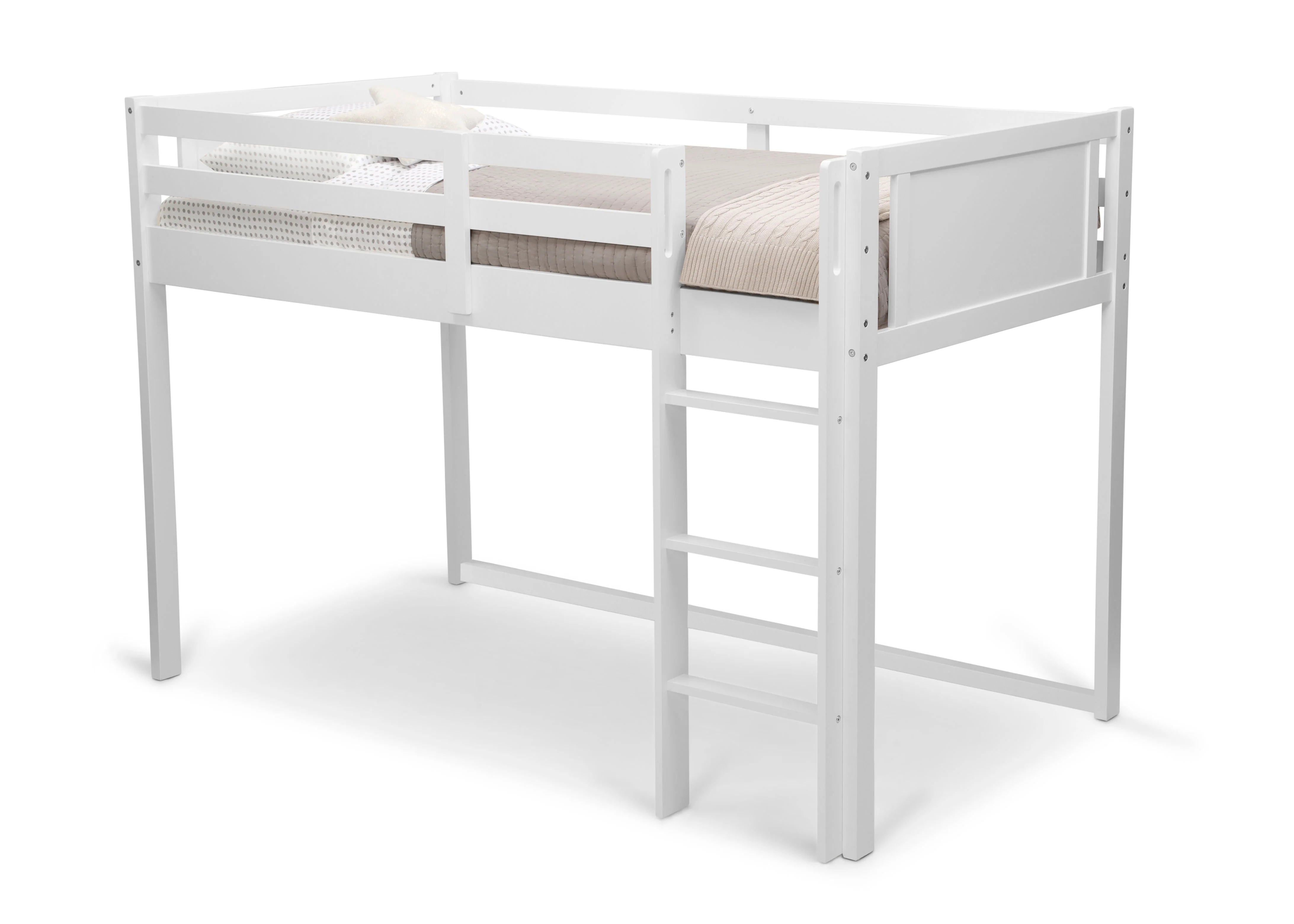 Twin Loft Bed with Guardrail and Ladder - Image 3