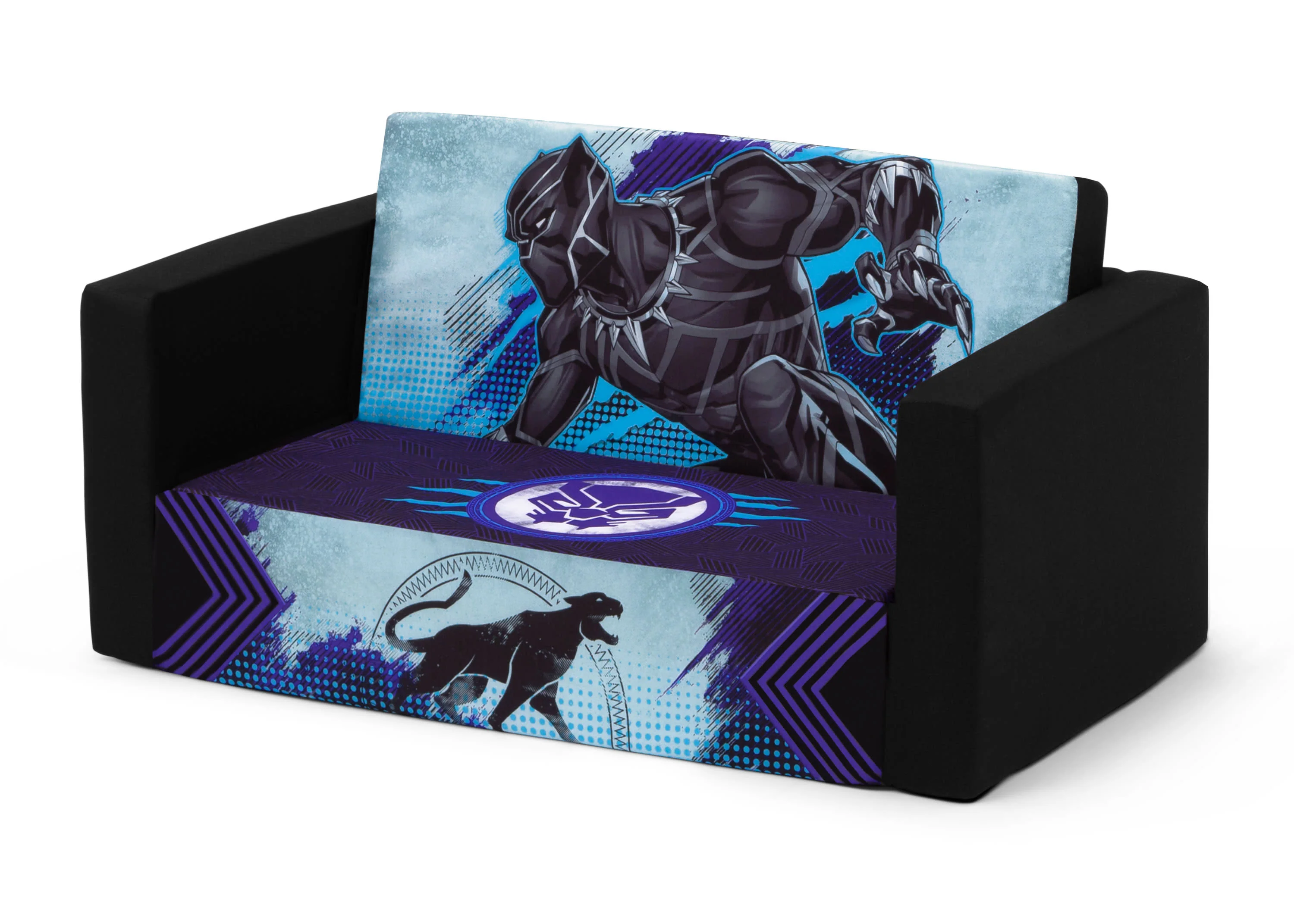 Marvel Black Panther Cozee Flip-Out Sofa with Memory Foam - 2-in-1 Convertible Sofa to Lounger - Image 4