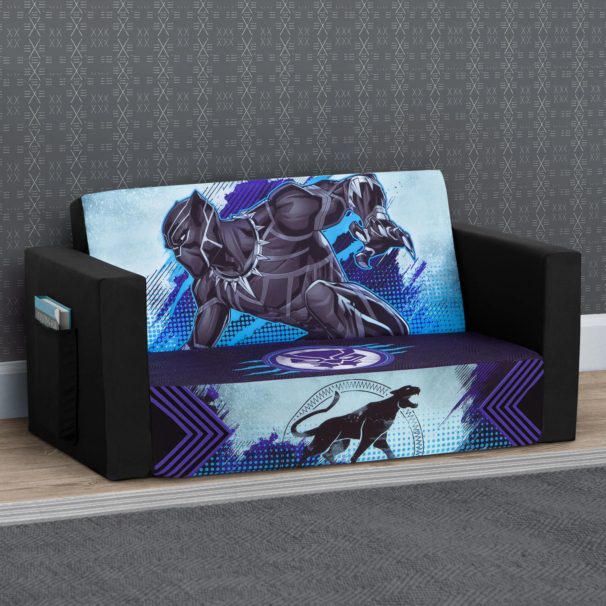 Marvel Black Panther Cozee Flip-Out Sofa with Memory Foam - 2-in-1 Convertible Sofa to Lounger - Image 6
