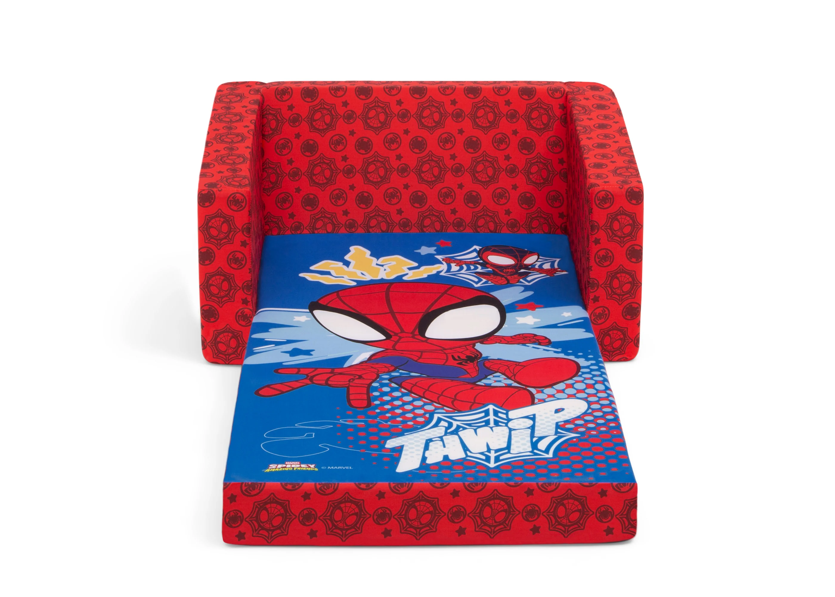 Marvel Spidey and His Amazing Friends Cozee Flip-Out Chair - 2-in-1 Convertible Chair to Lounger for Kids - Image 5