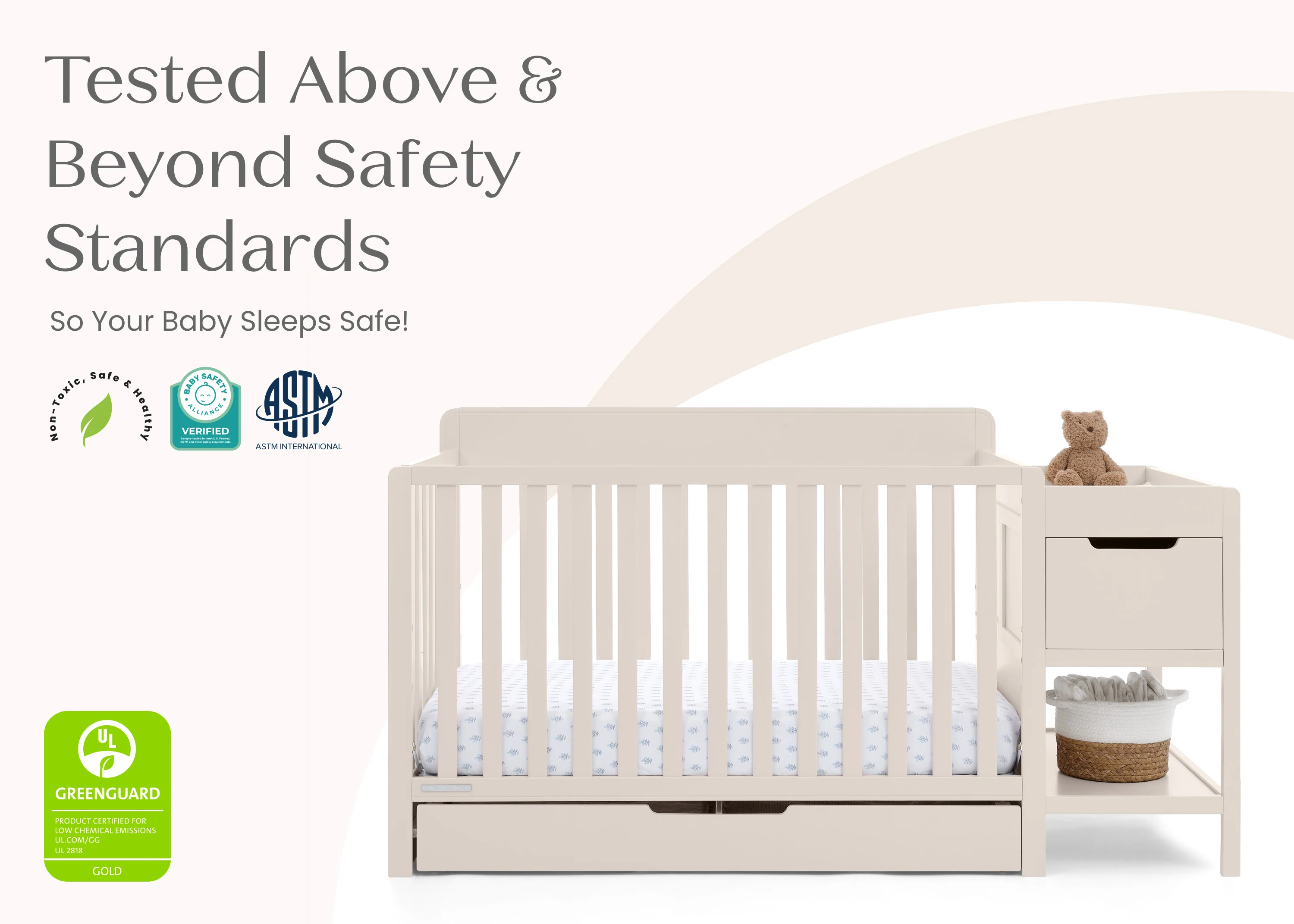 Maya 5-in-1 Convertible Crib and Changer with Storage - Image 8