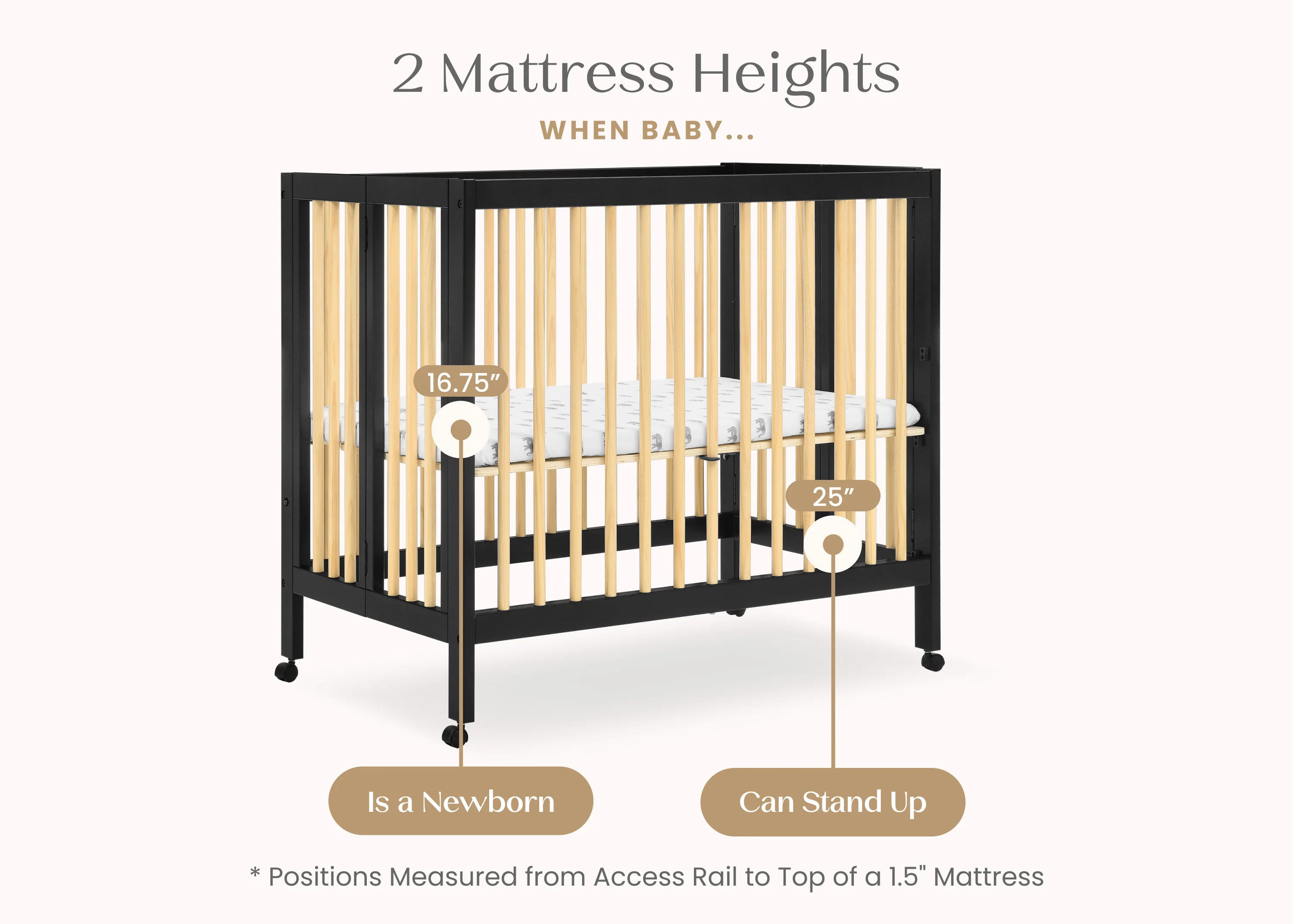 Mia Portable Folding Mini Crib with 1.5-Inch Mattress - Image 37