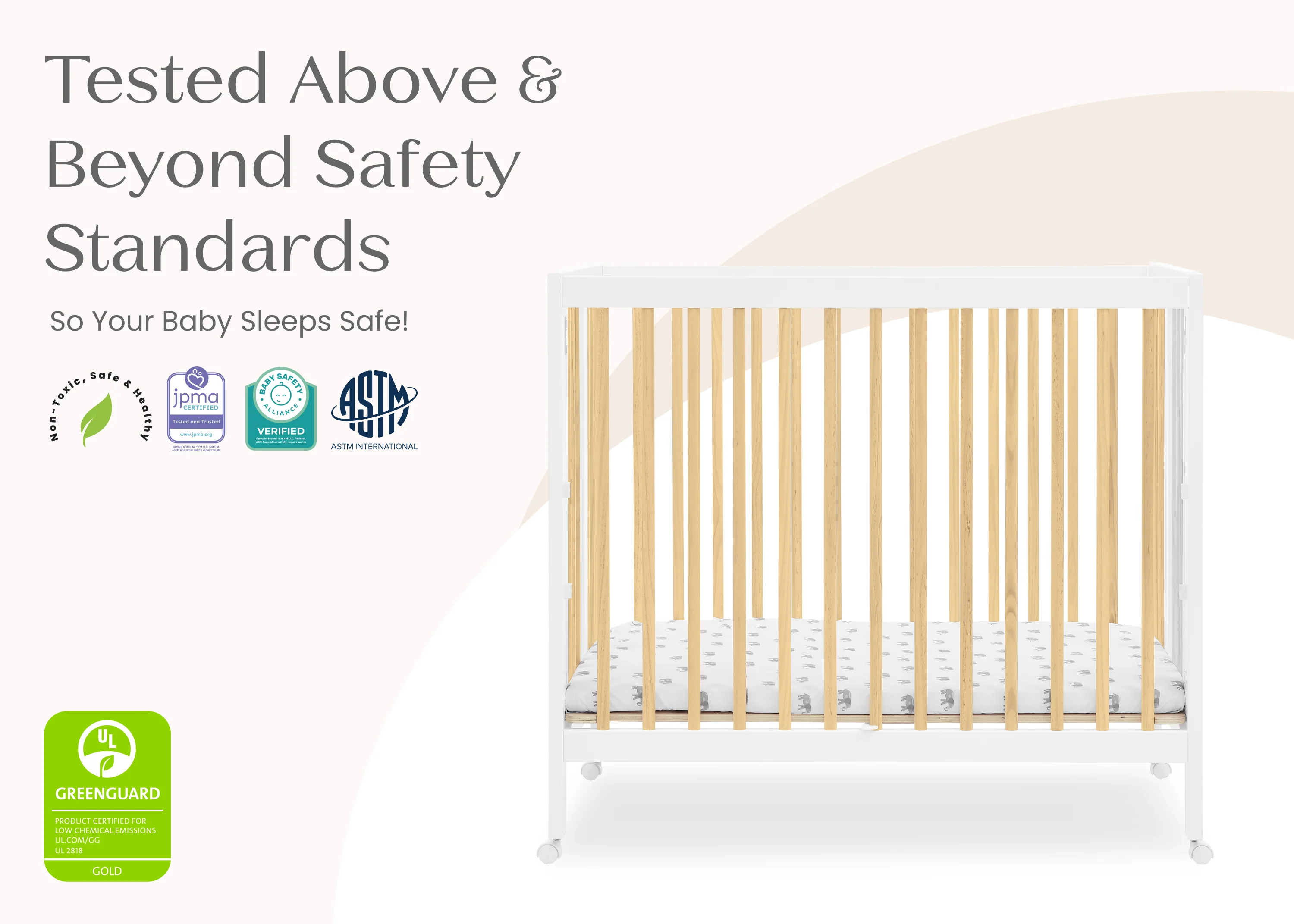 Mia Portable Folding Mini Crib with 1.5-Inch Mattress - Image 8
