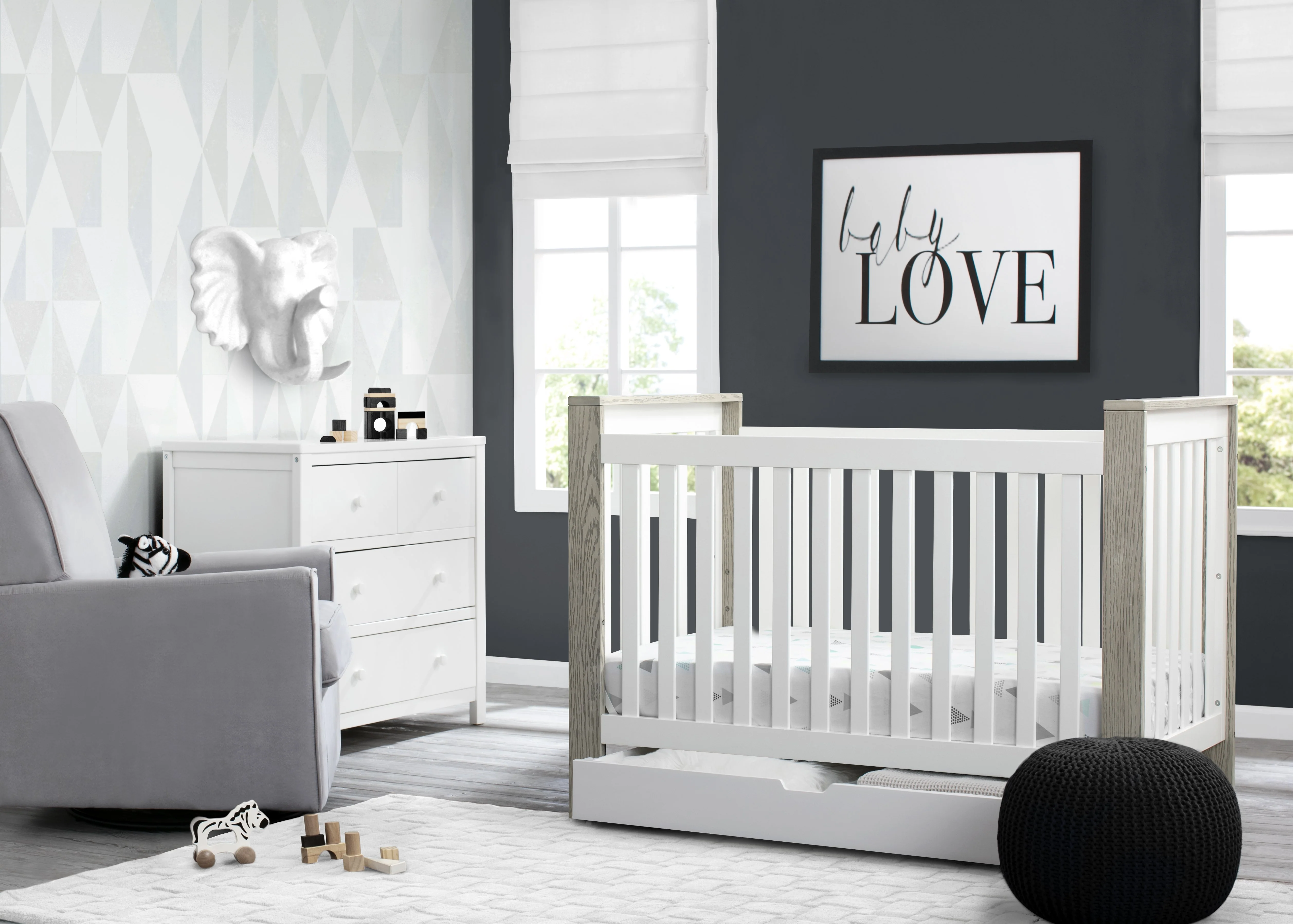 Miles 4-in-1 Convertible Crib + Under Crib Roll-Out Storage - Image 4