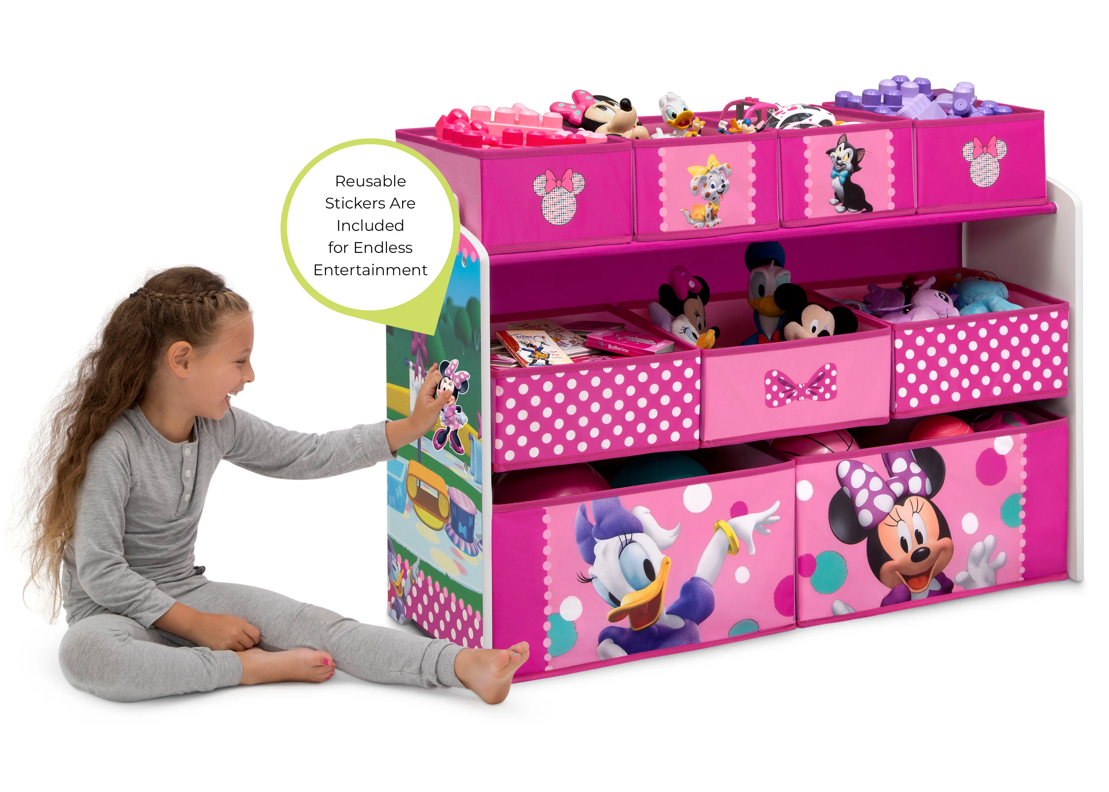 Minnie Mouse Deluxe 9 Bin Design and Store Toy Organizer - Image 6