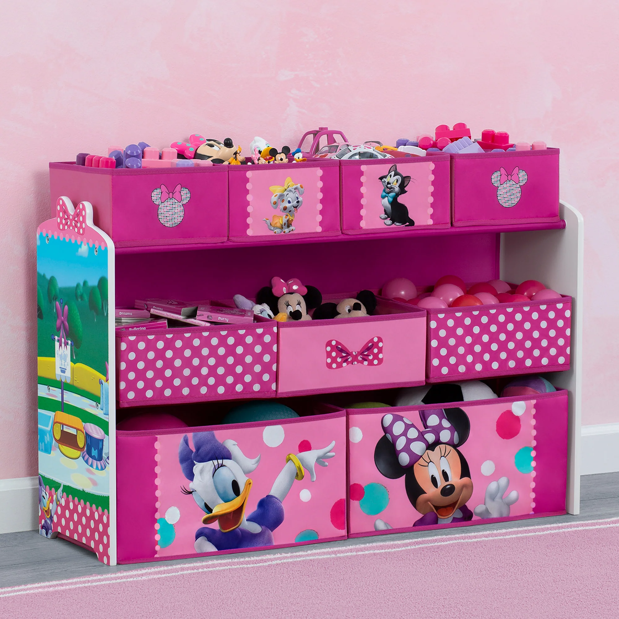 Minnie Mouse Deluxe 9 Bin Design and Store Toy Organizer - Image 7