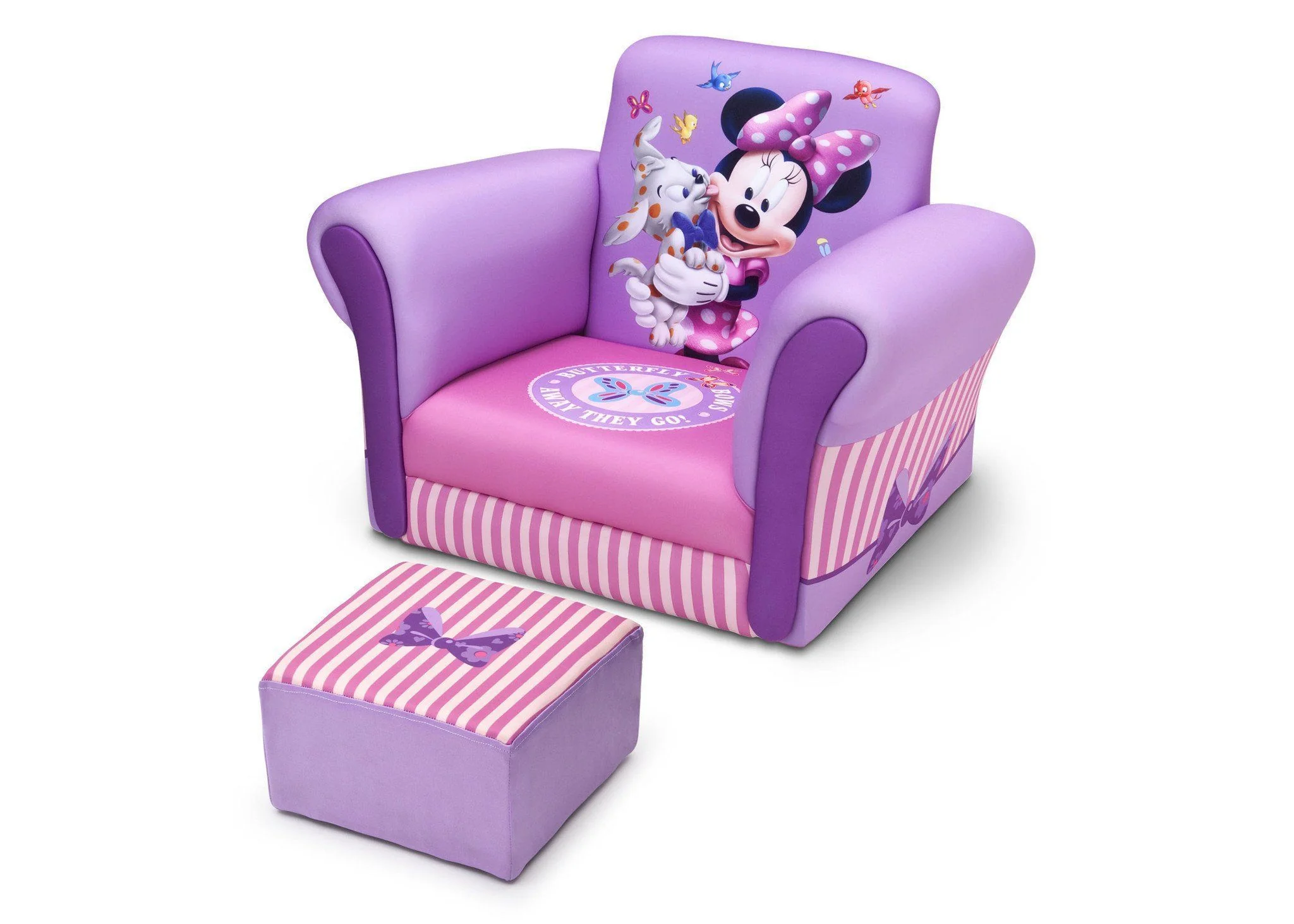 Minnie Mouse Upholstered Chair with Ottoman - Image 2