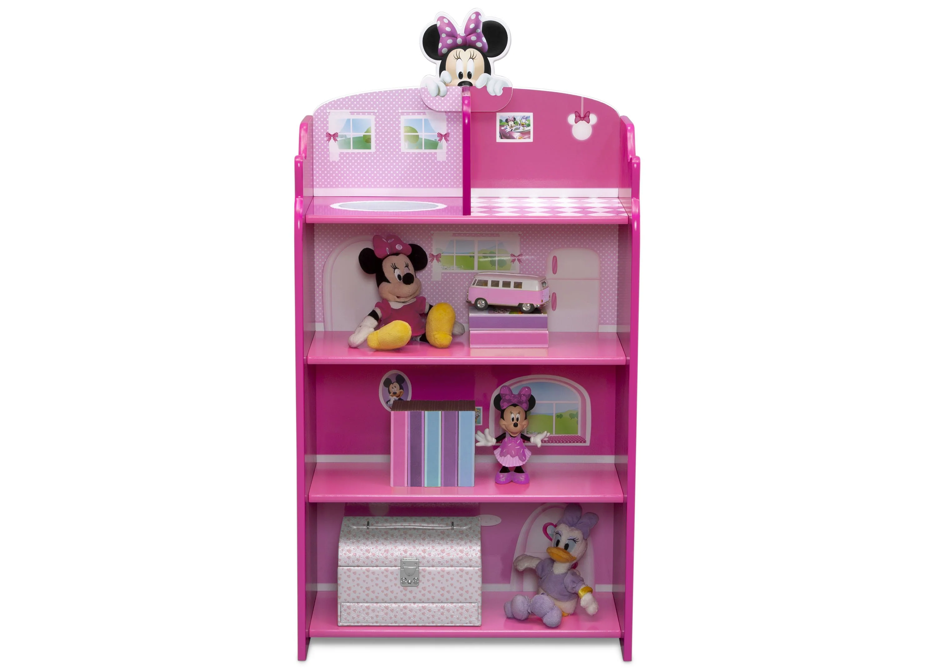 Minnie Mouse Wooden Playhouse 4-Shelf Bookcase - Image 2