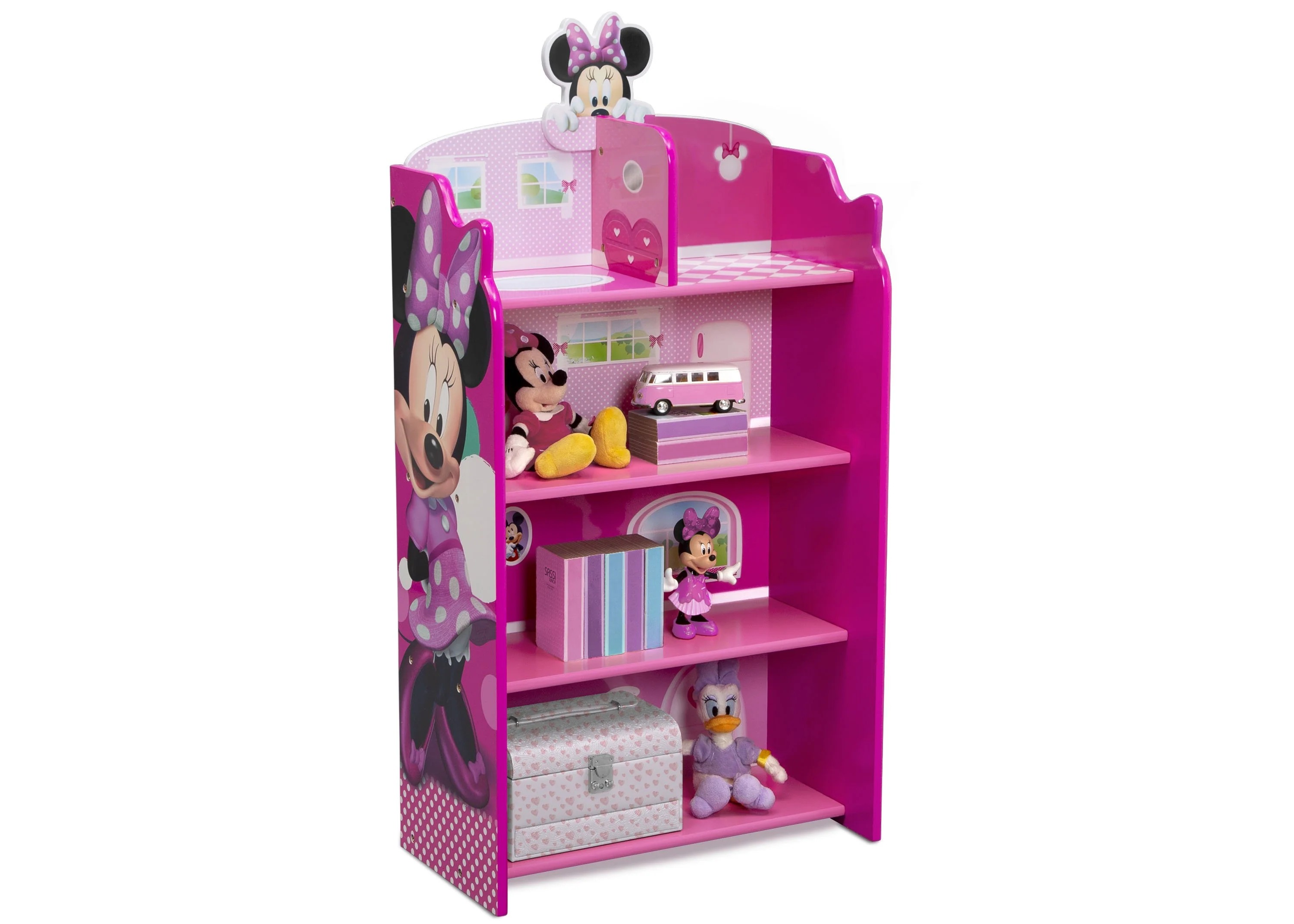 Minnie Mouse Wooden Playhouse 4-Shelf Bookcase - Image 3