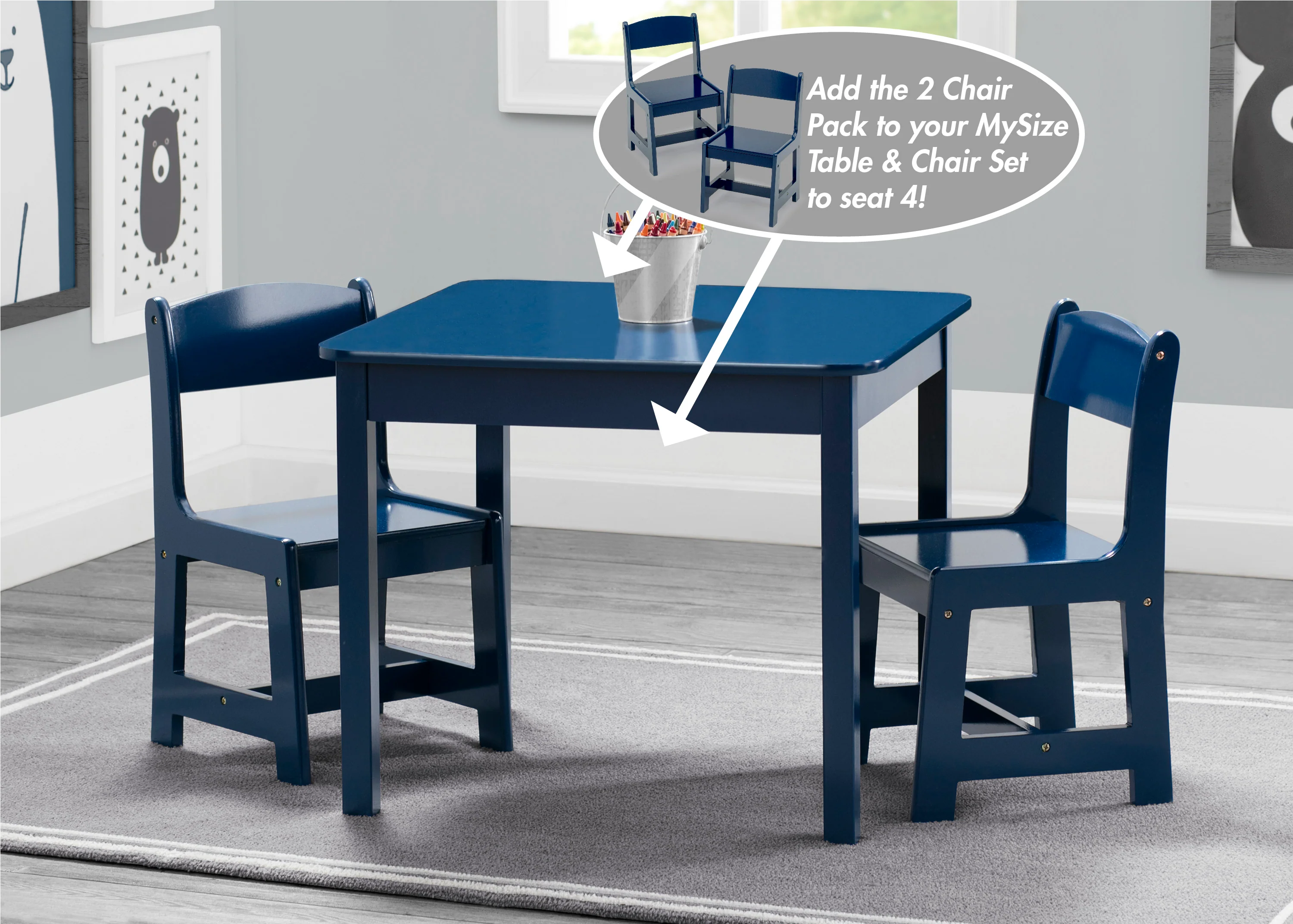 MySize Wood Kids Chairs for Playroom (Pack of 2) - Image 12
