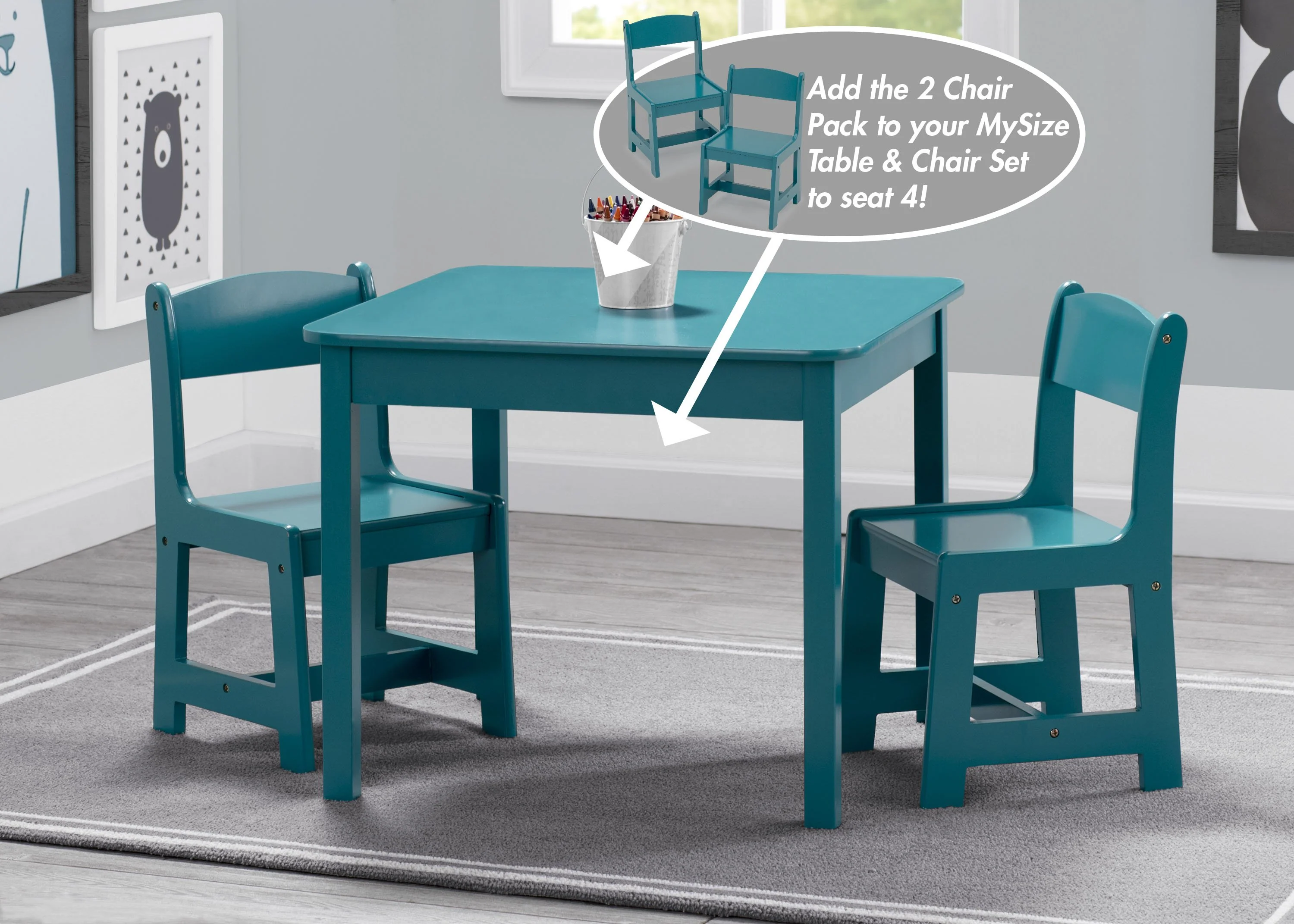 MySize Wood Kids Chairs for Playroom (Pack of 2) - Image 15