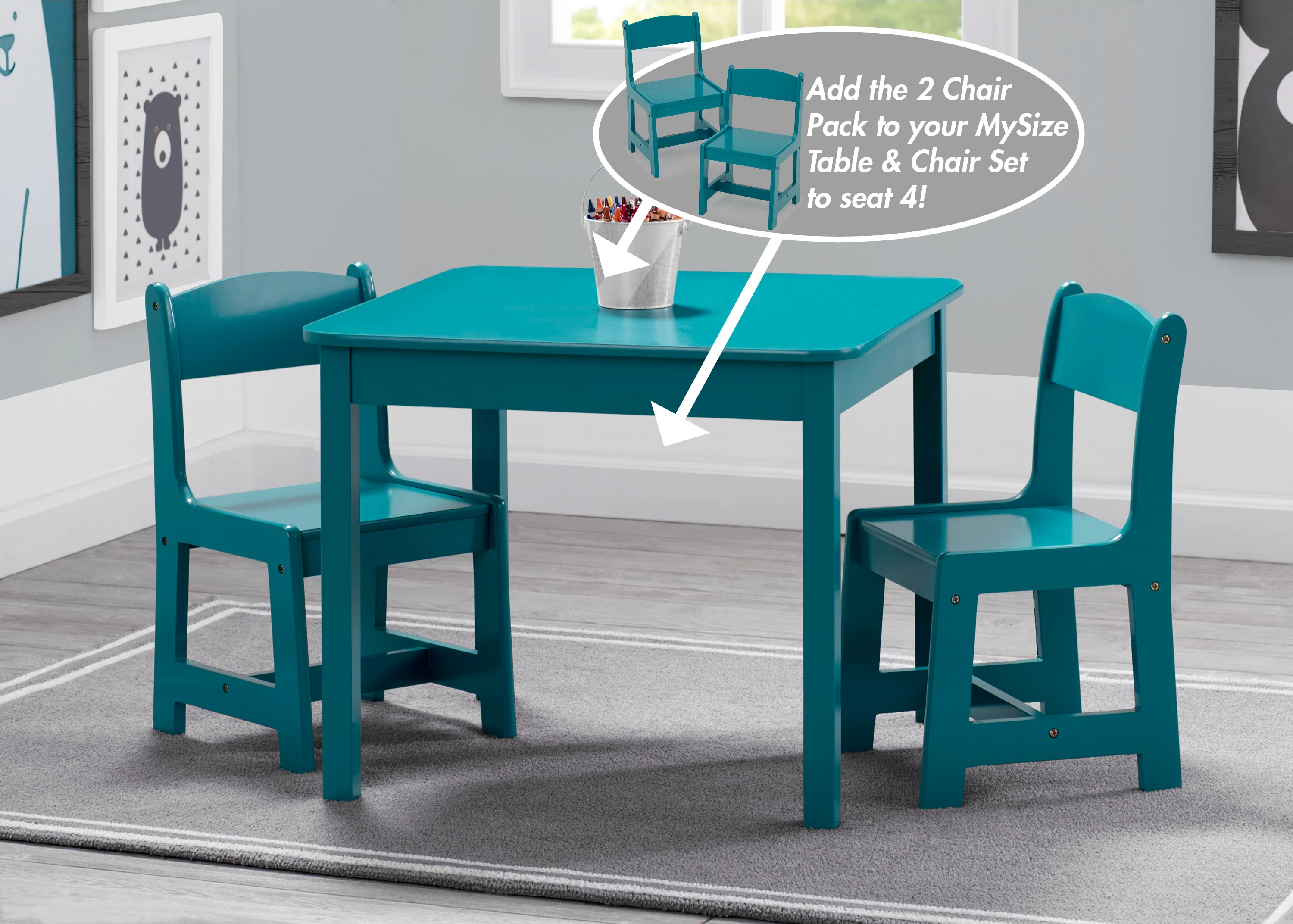 MySize Wood Kids Chairs for Playroom (Pack of 2) - Image 16