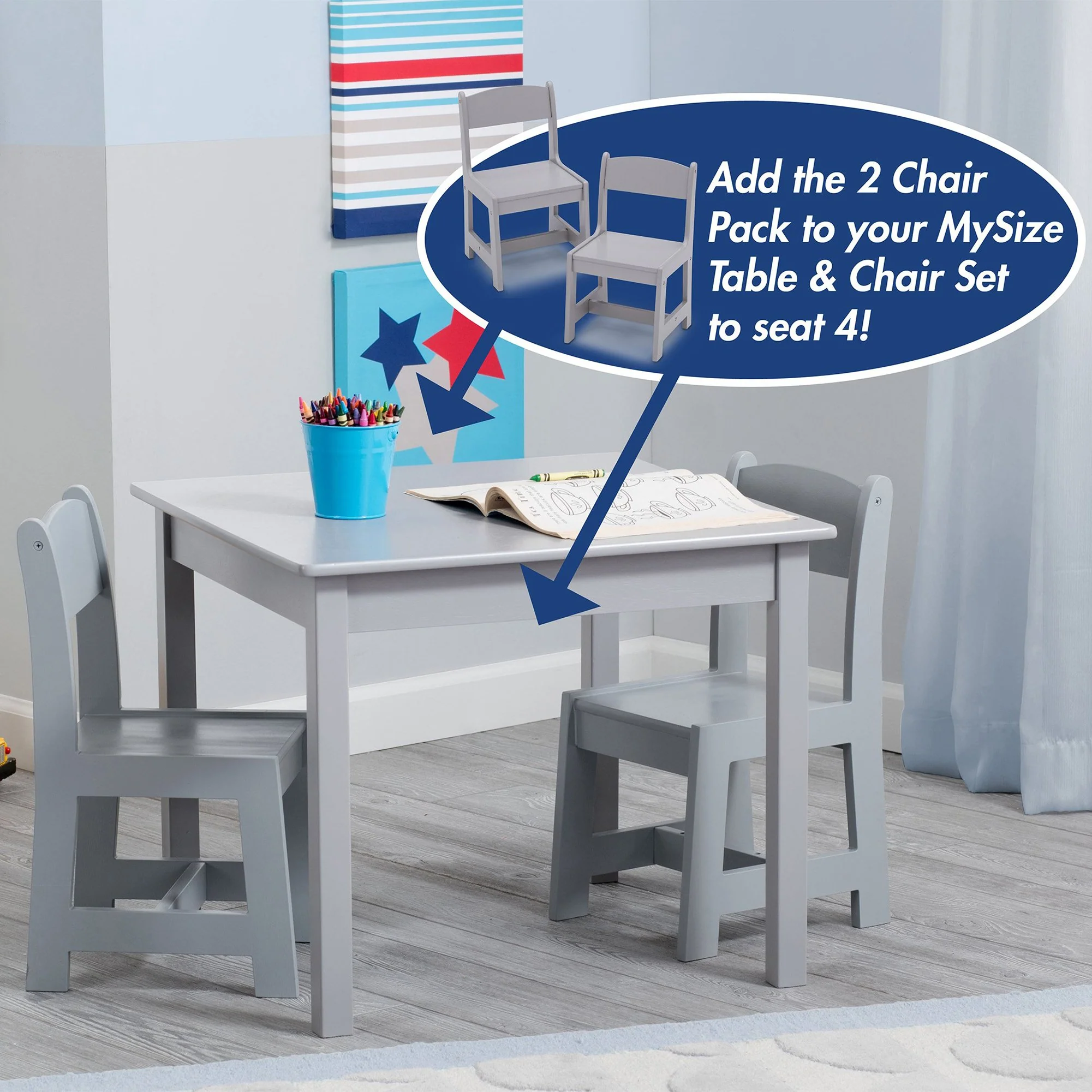 MySize Wood Kids Chairs for Playroom (Pack of 2) - Image 19